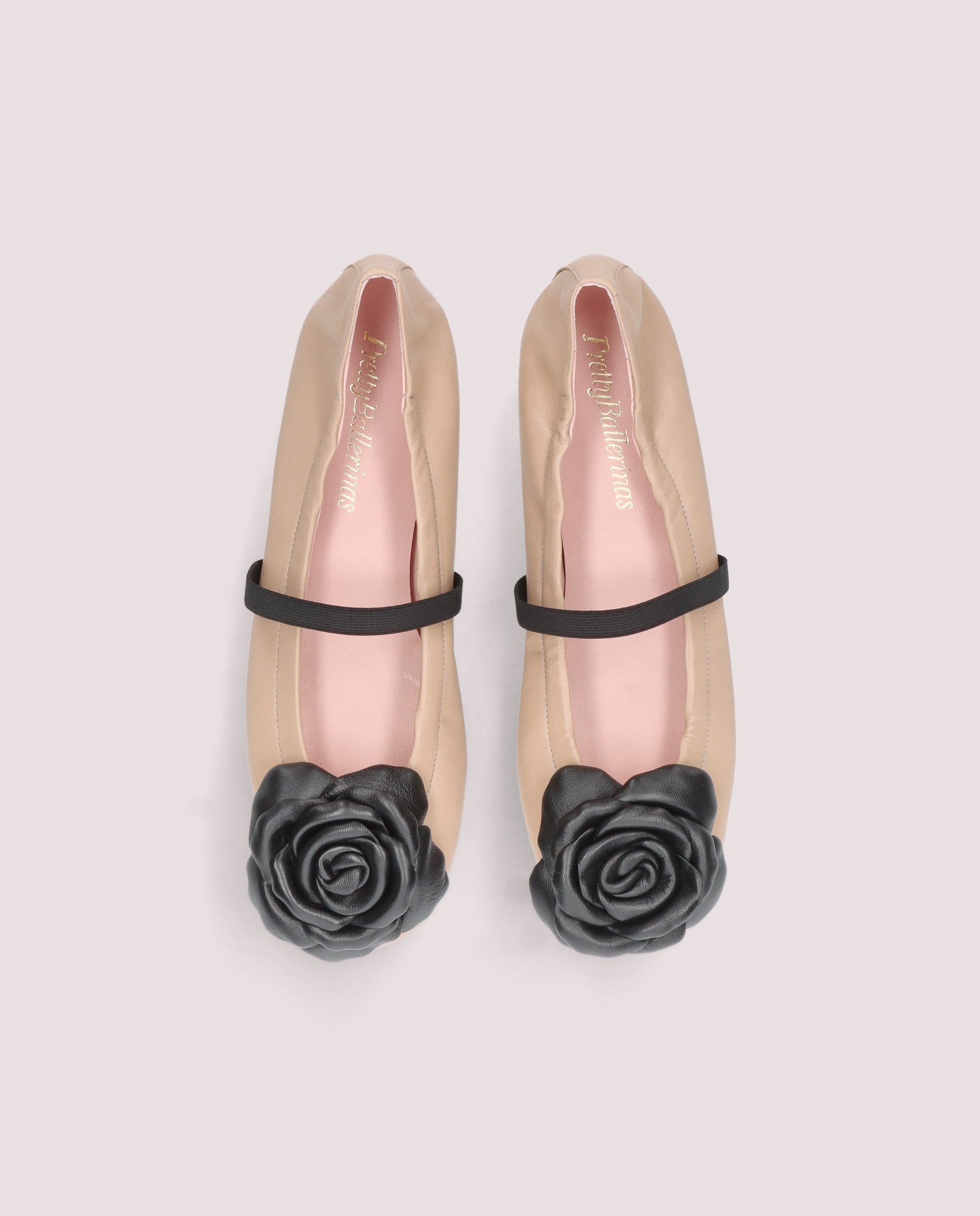 Rosario Beige Leather Ballerinas