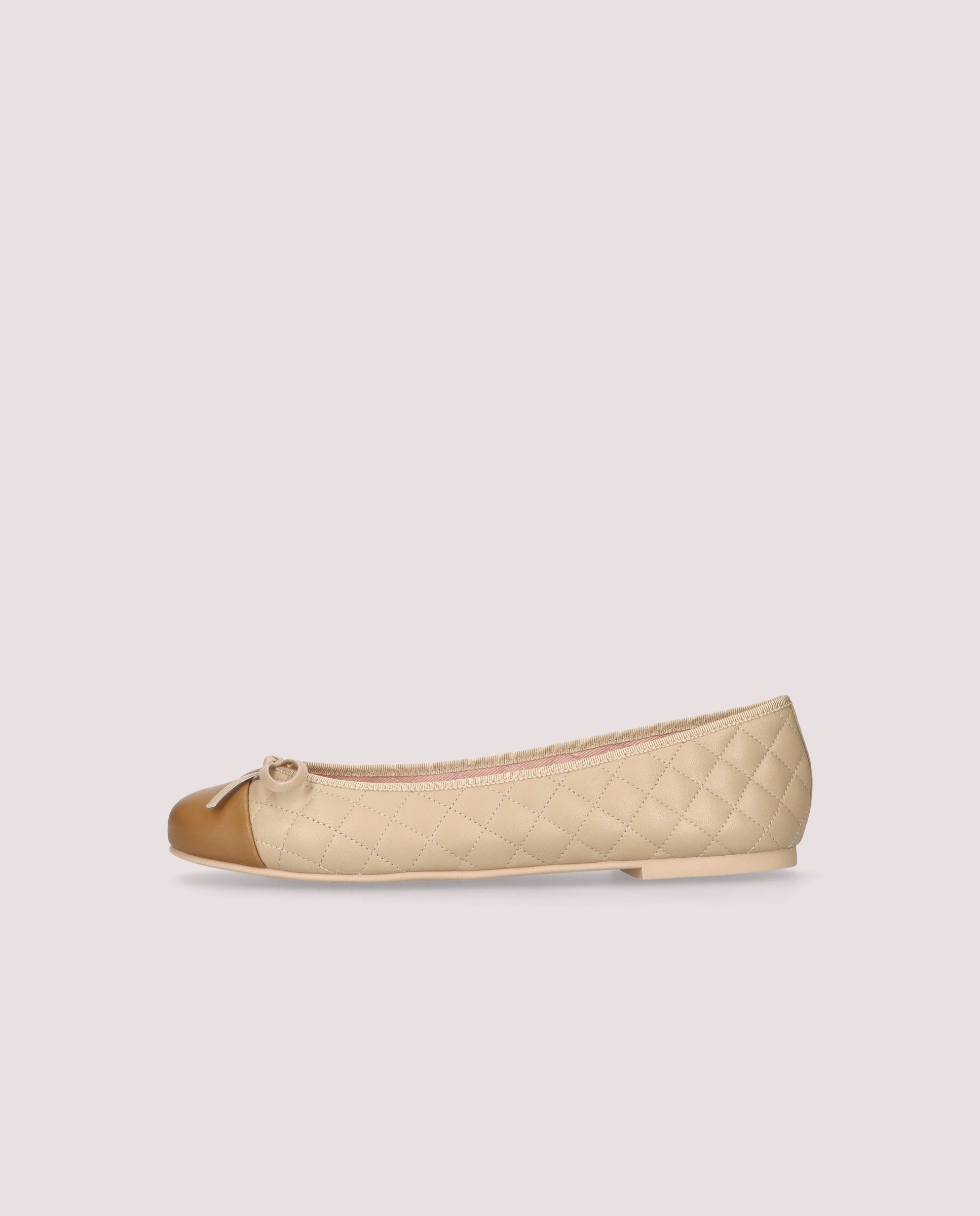 Rosario Beige Leather Ballerinas