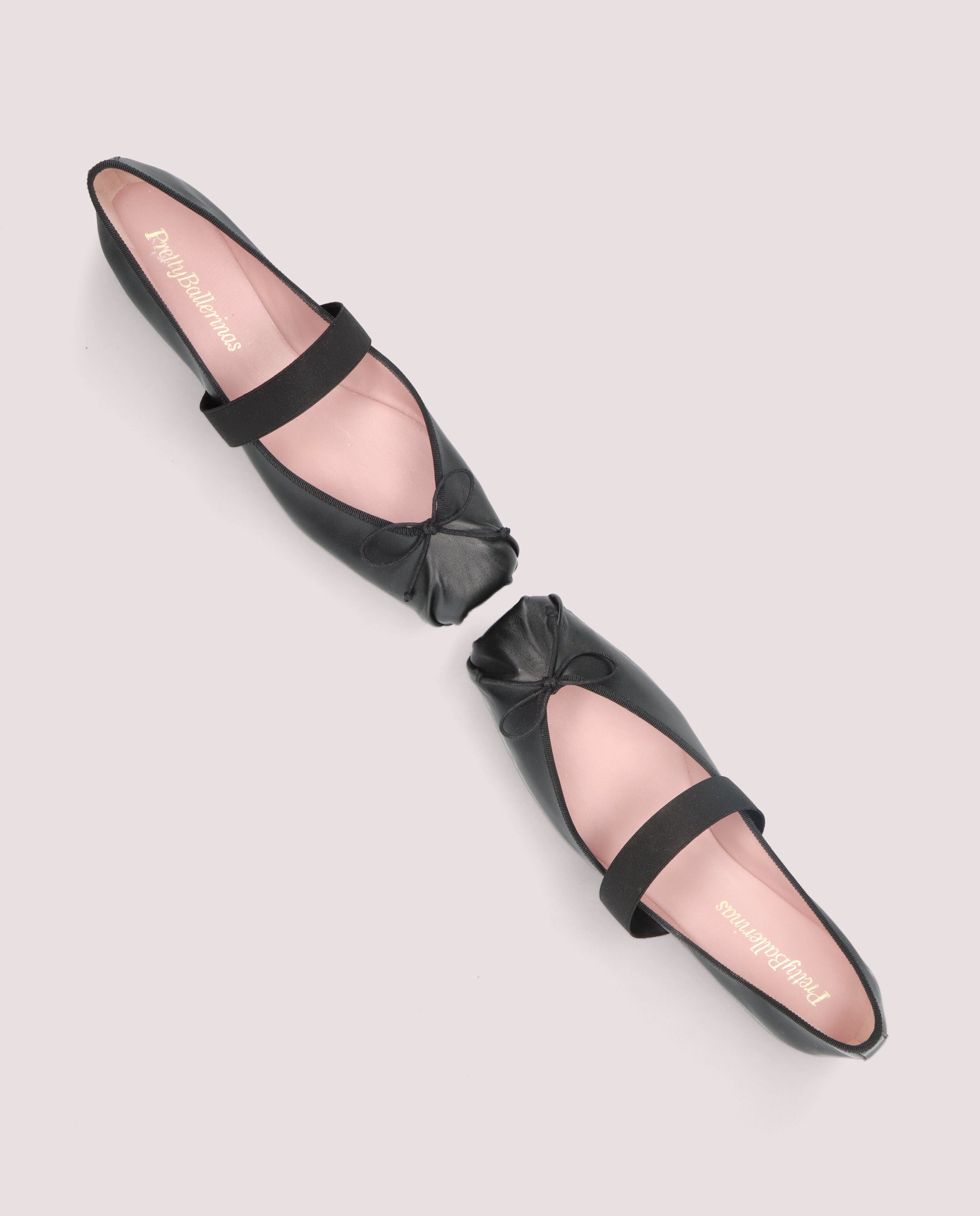 Kristen Black Leather Ballet Flats