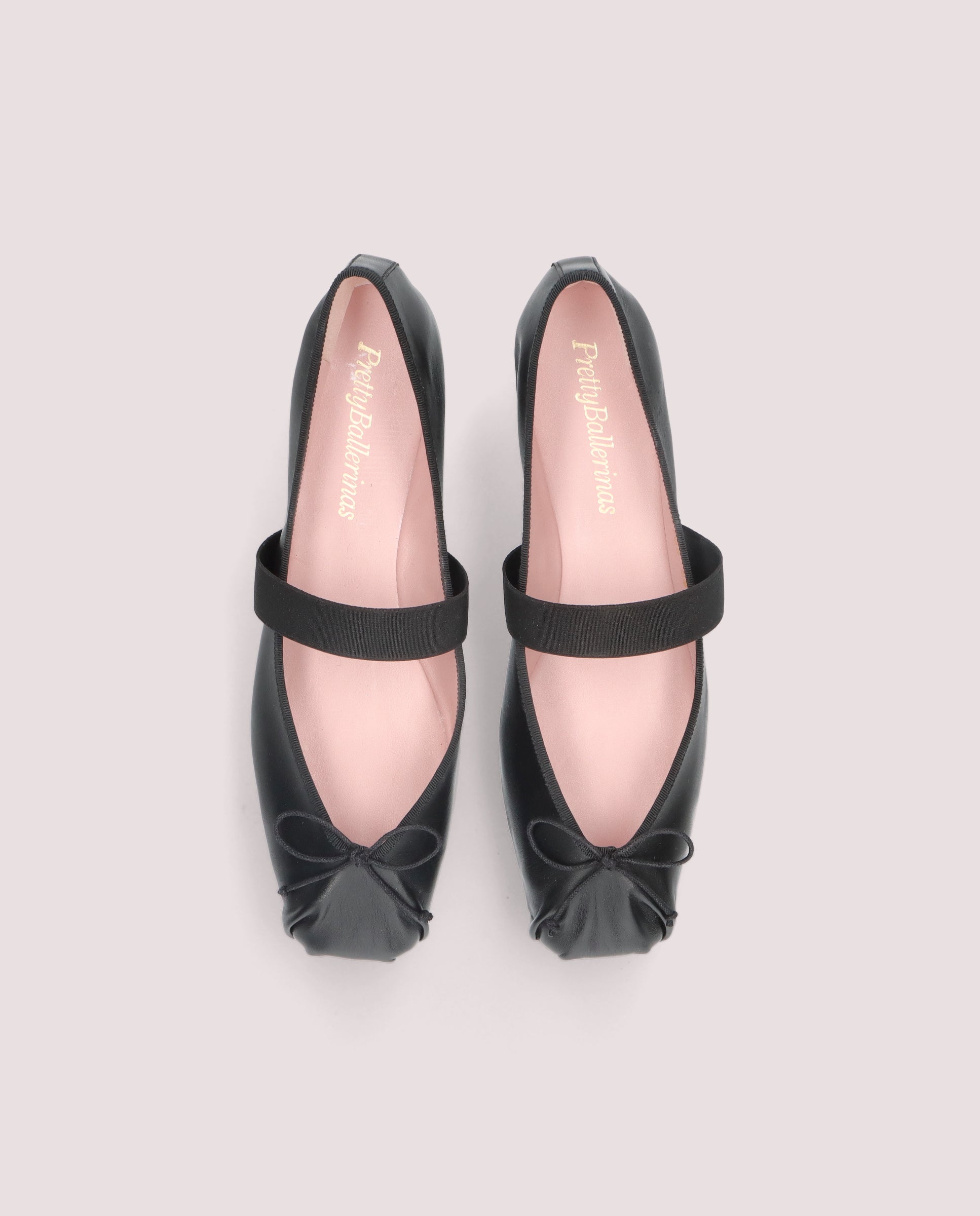 Kristen Black Leather Ballet Flats