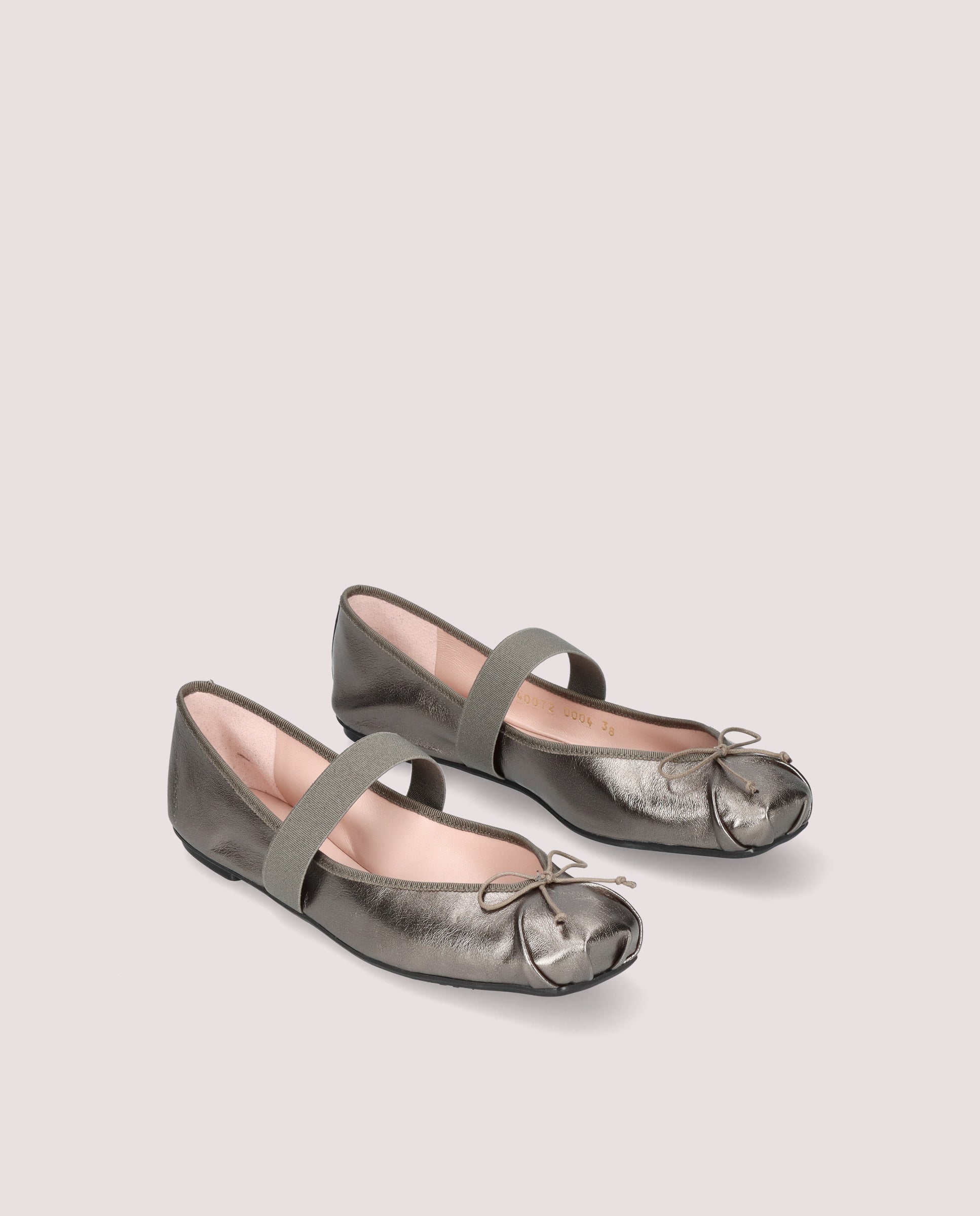 Kristen Gray Metallic Leather Ballerinas