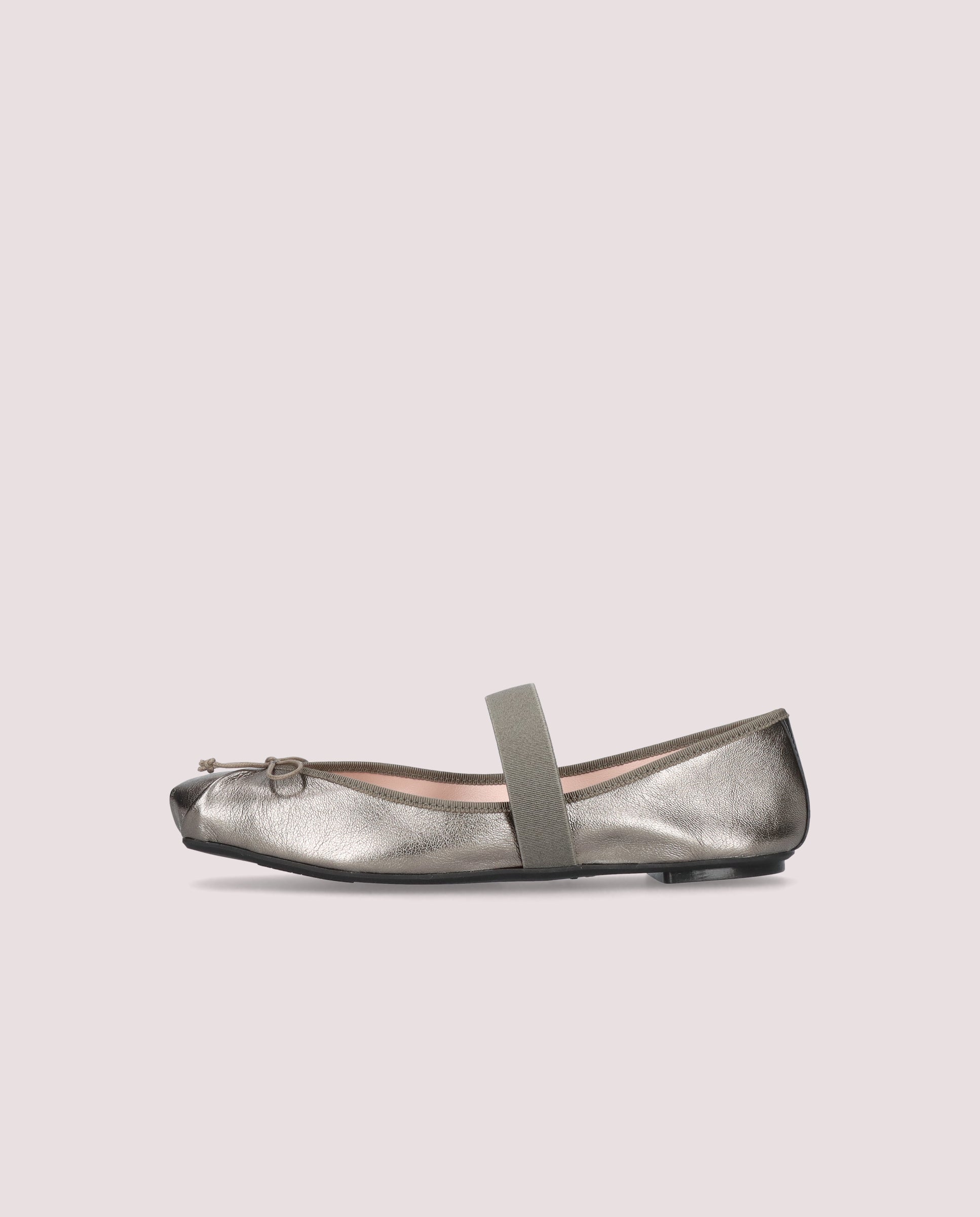 Kristen Gray Metallic Leather Ballerinas