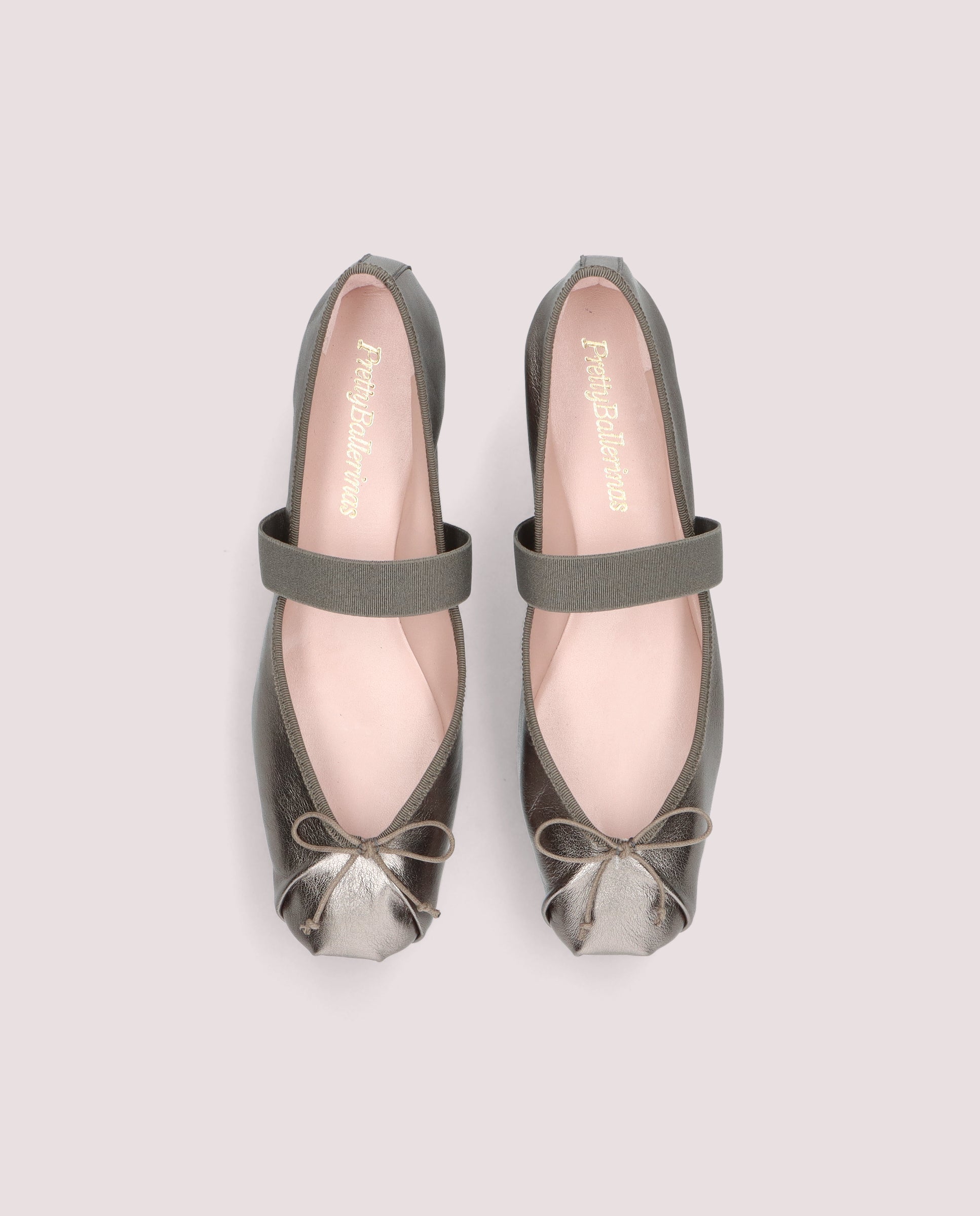 Kristen Gray Metallic Leather Ballerinas