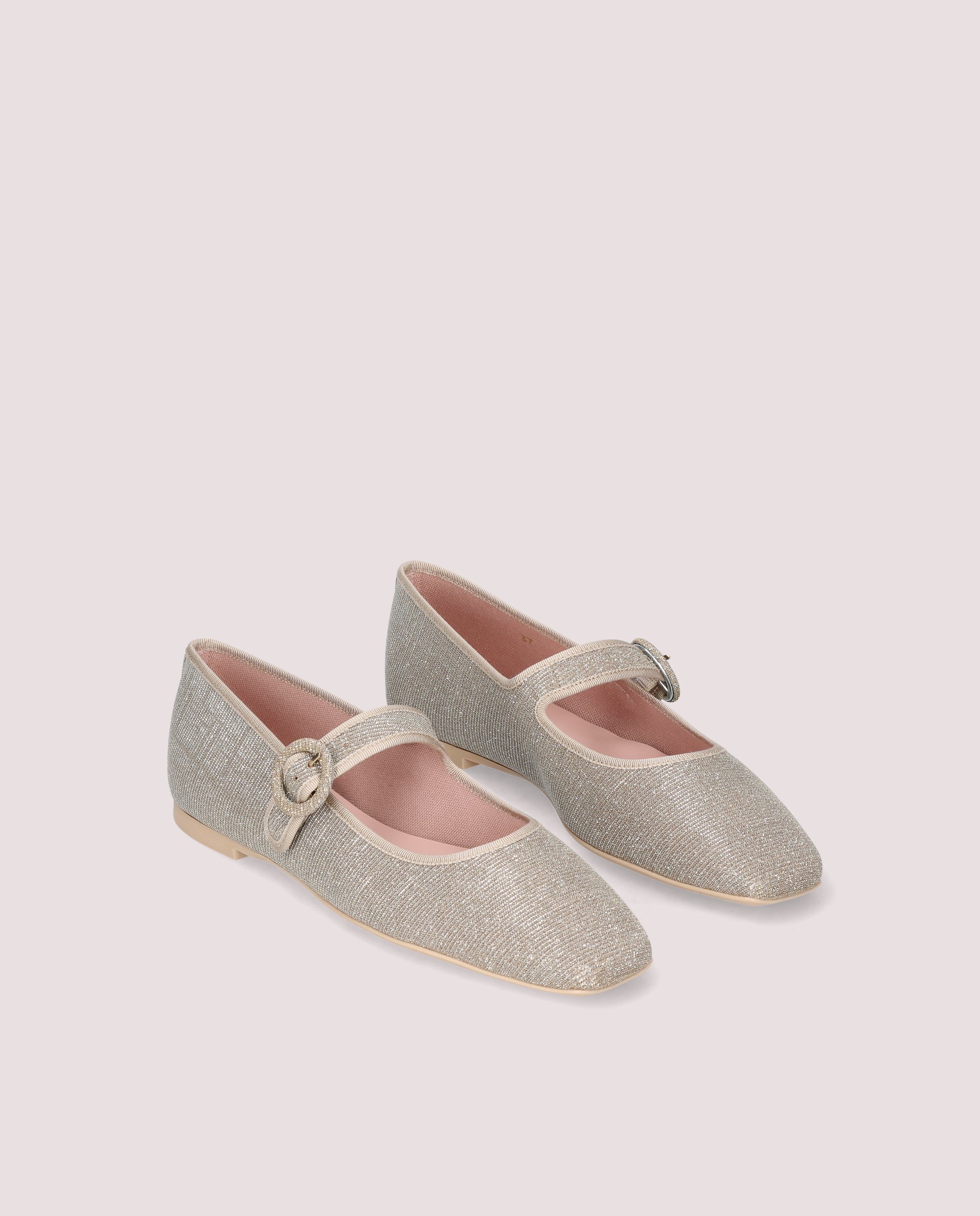 Bailarinas Camille Plateados Tejidos metalizados