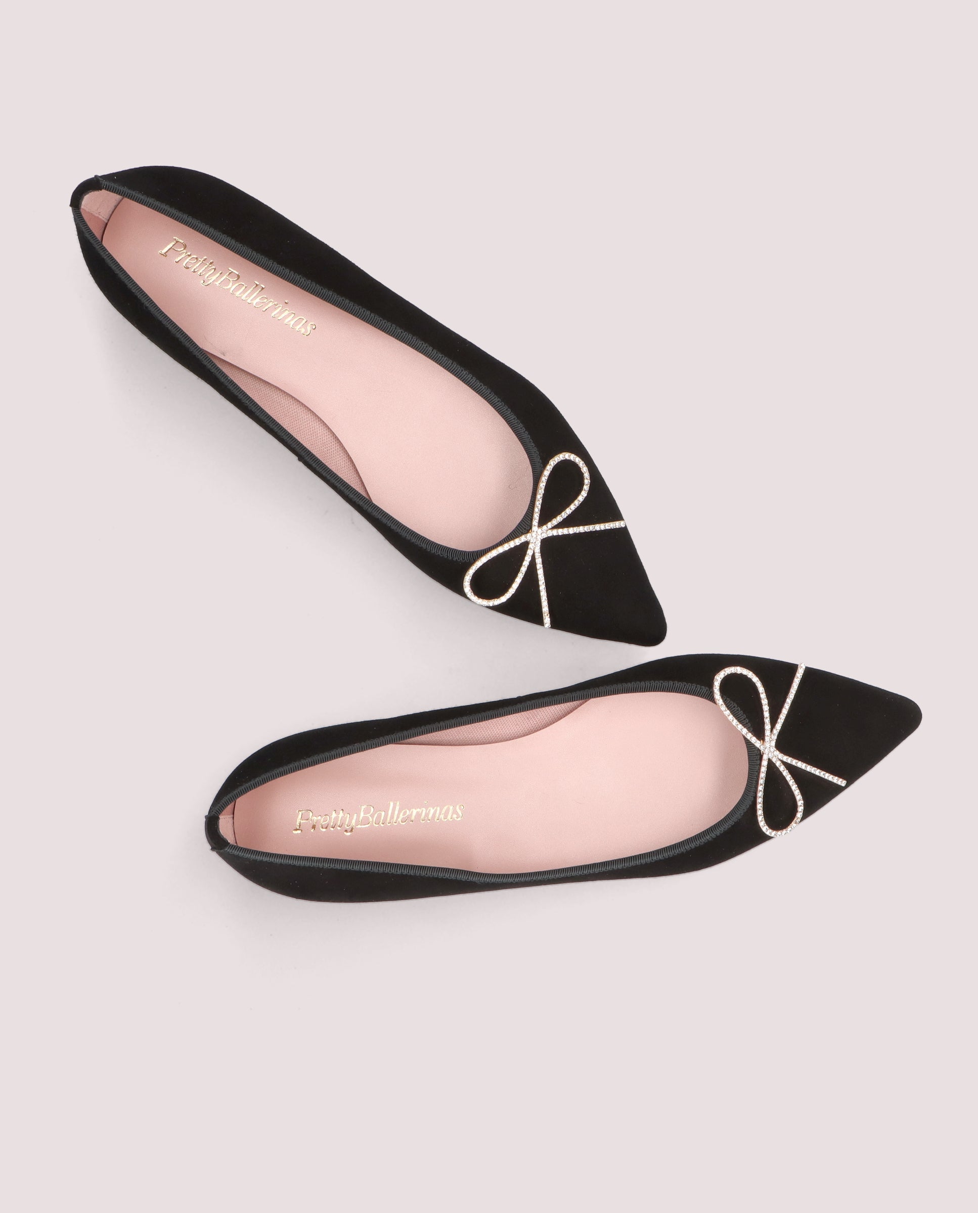 Ella Black Suede Ballerinas