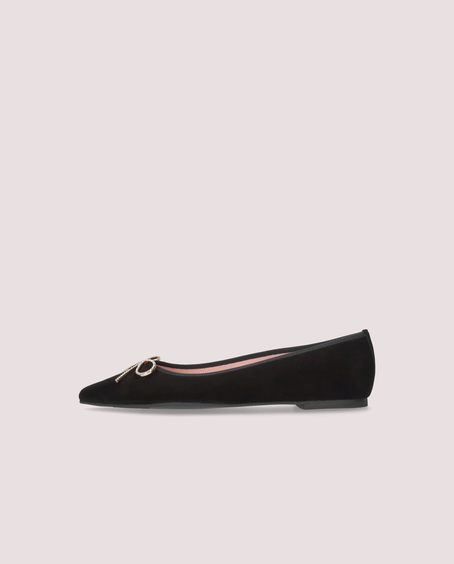 Ella Black Suede Ballerinas
