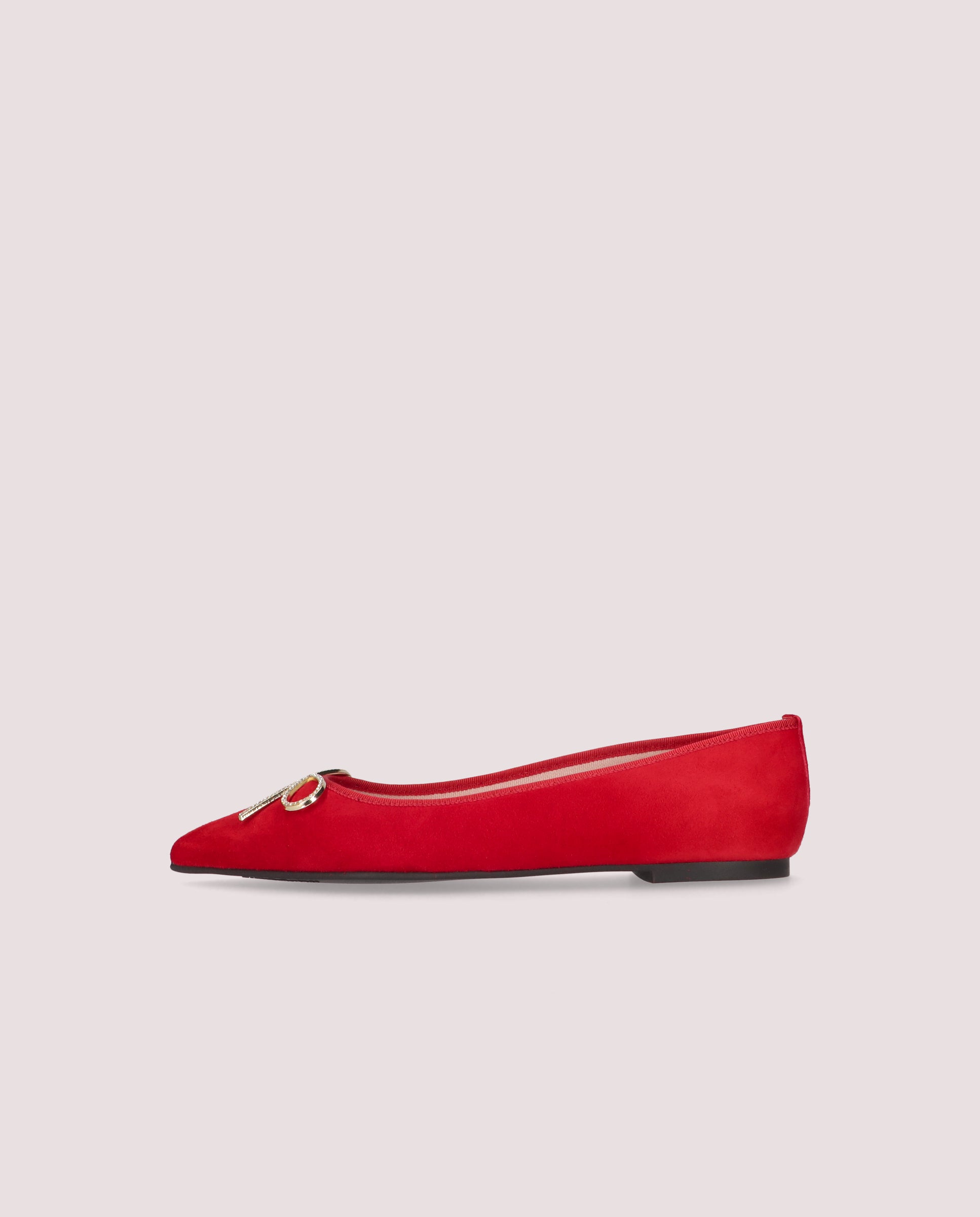 Ella Red Suede Ballerinas