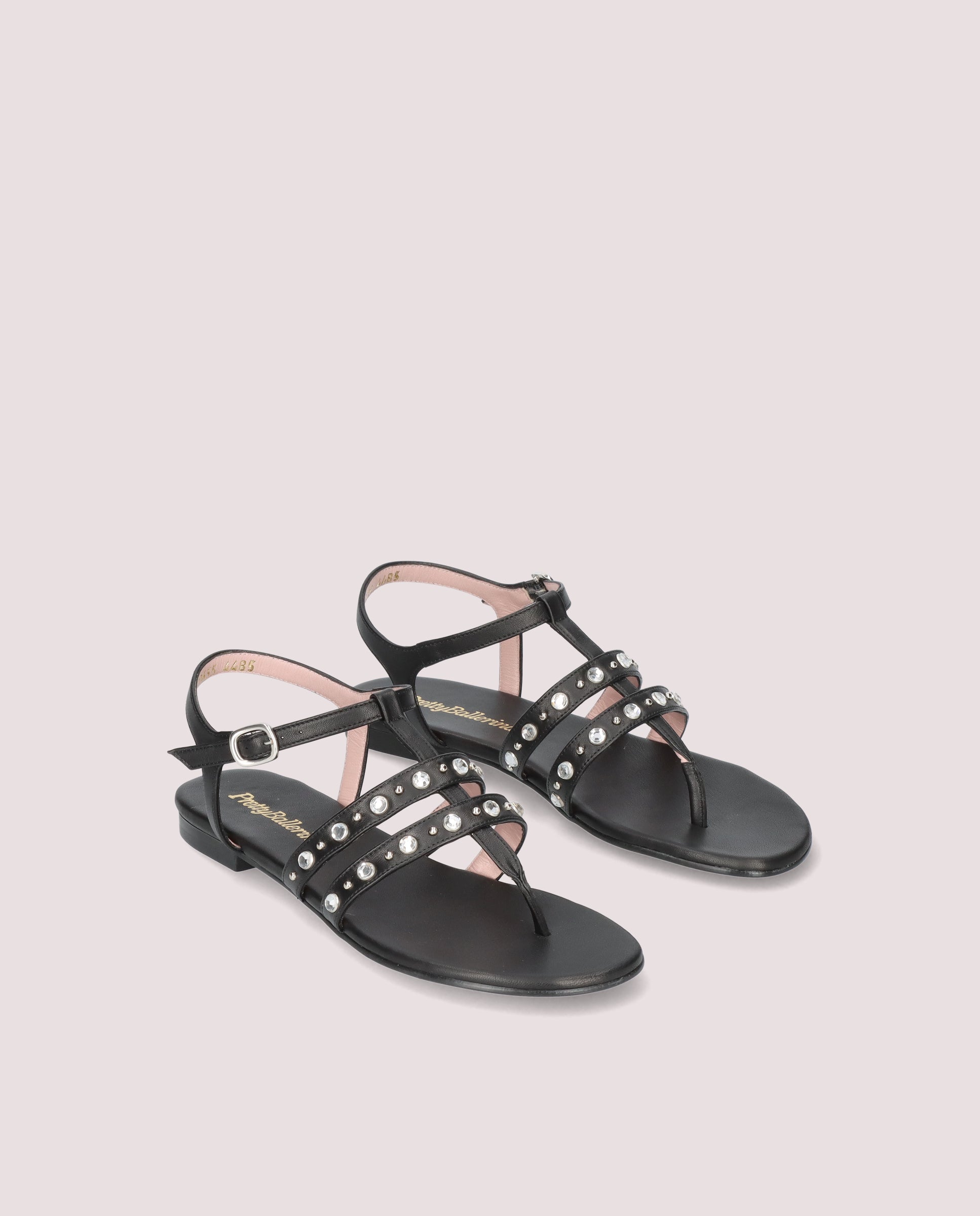 Judy Black Leather Sandals