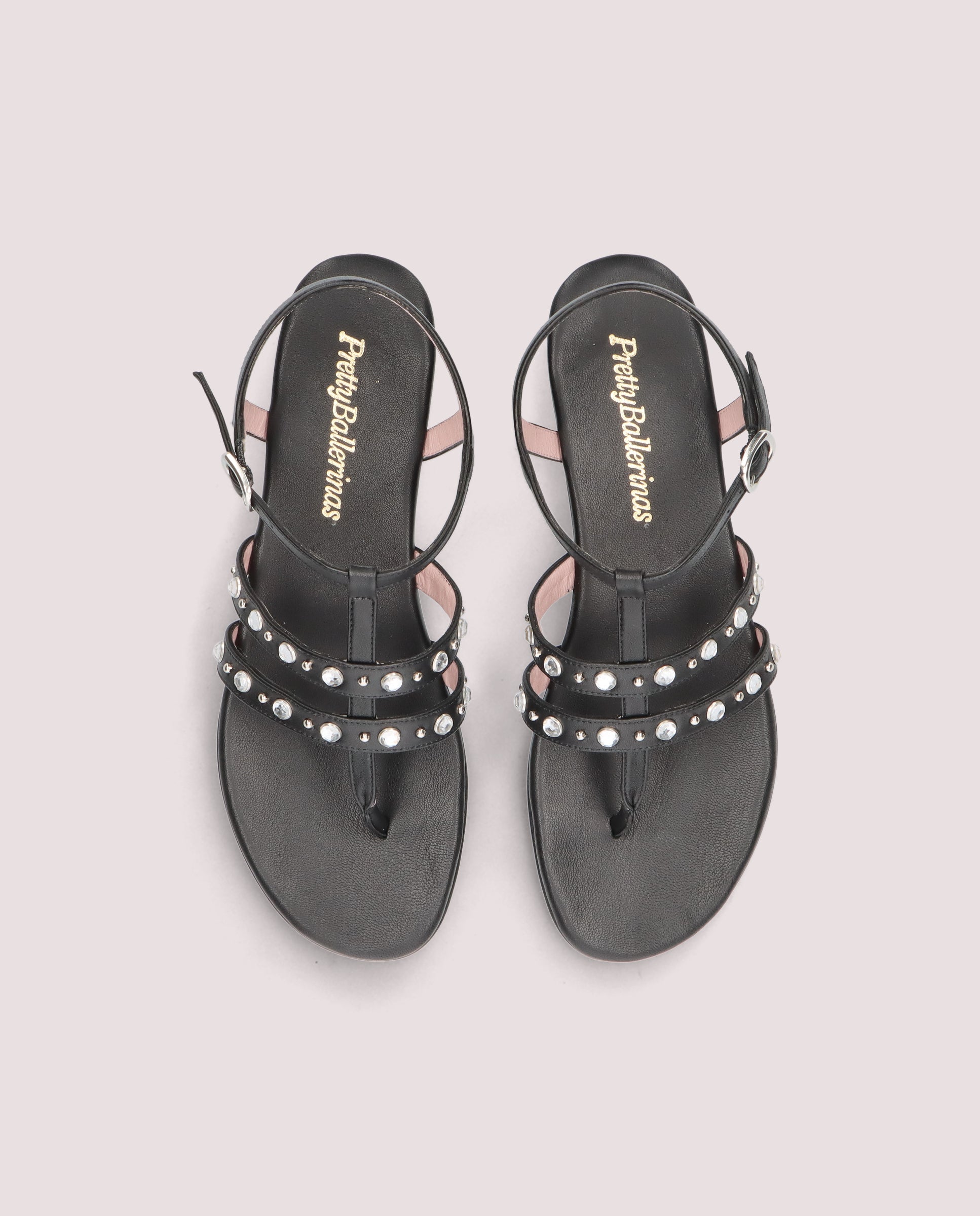 Judy Black Leather Sandals