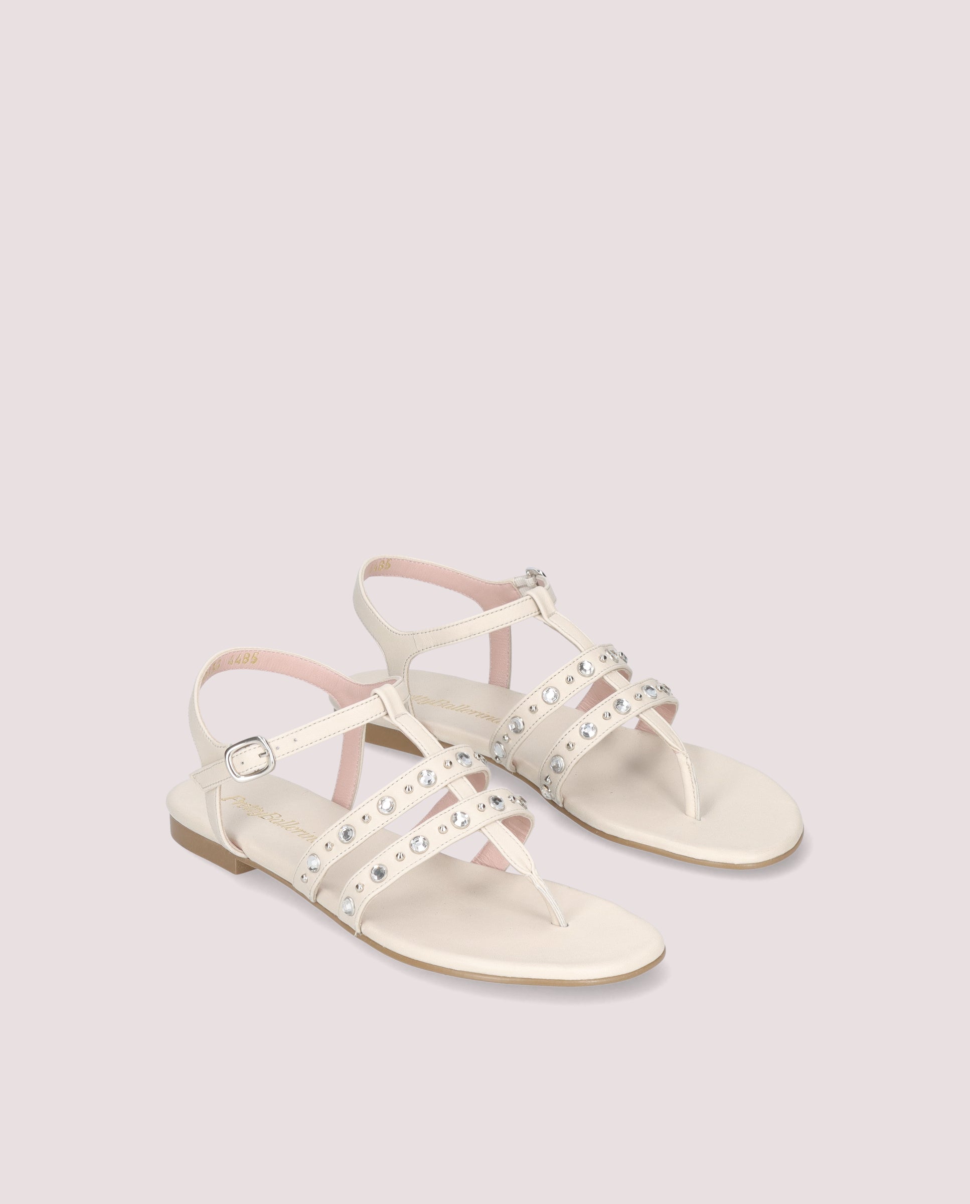 Judy White Leather Sandals