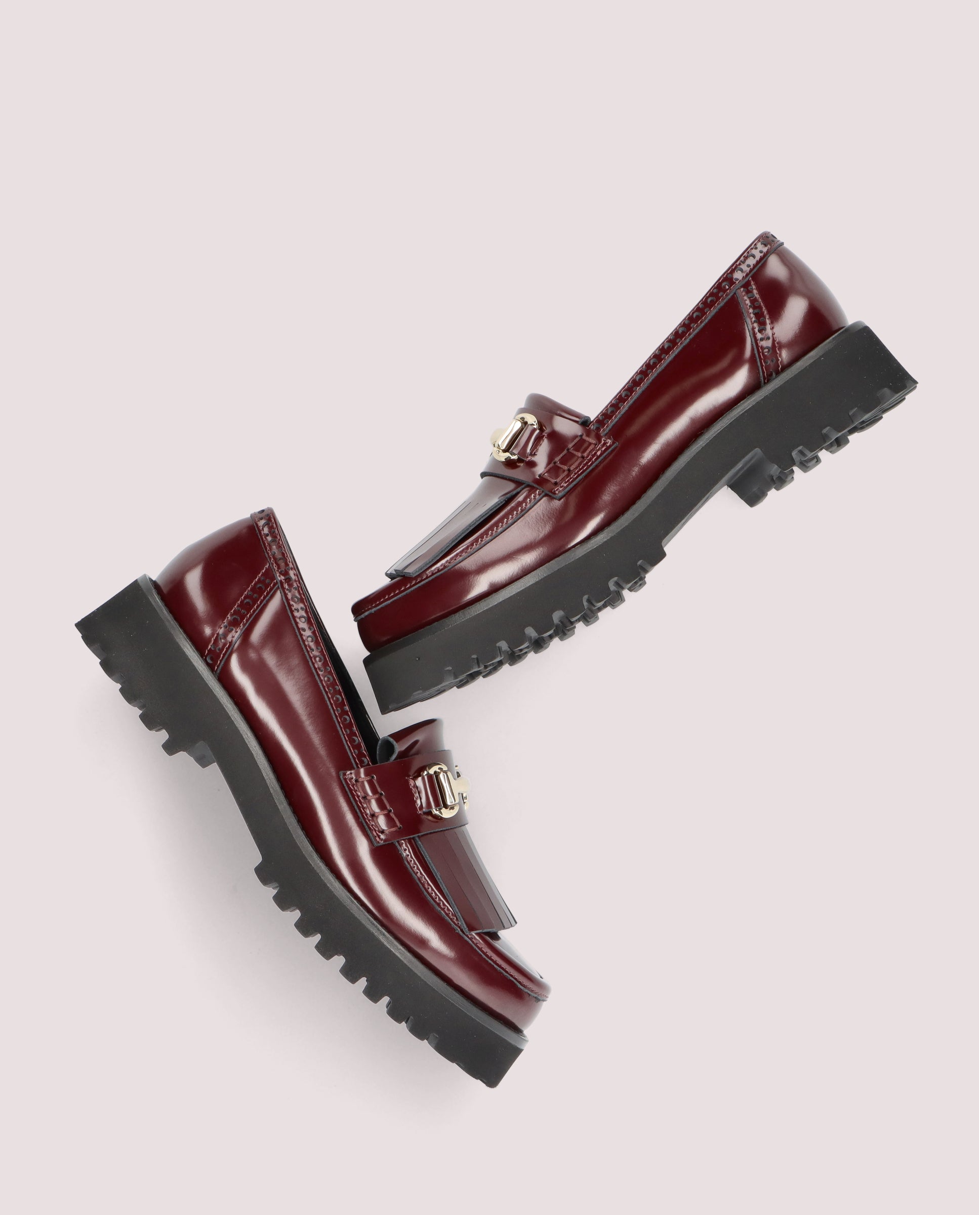 Ashley Red Leather Loafers