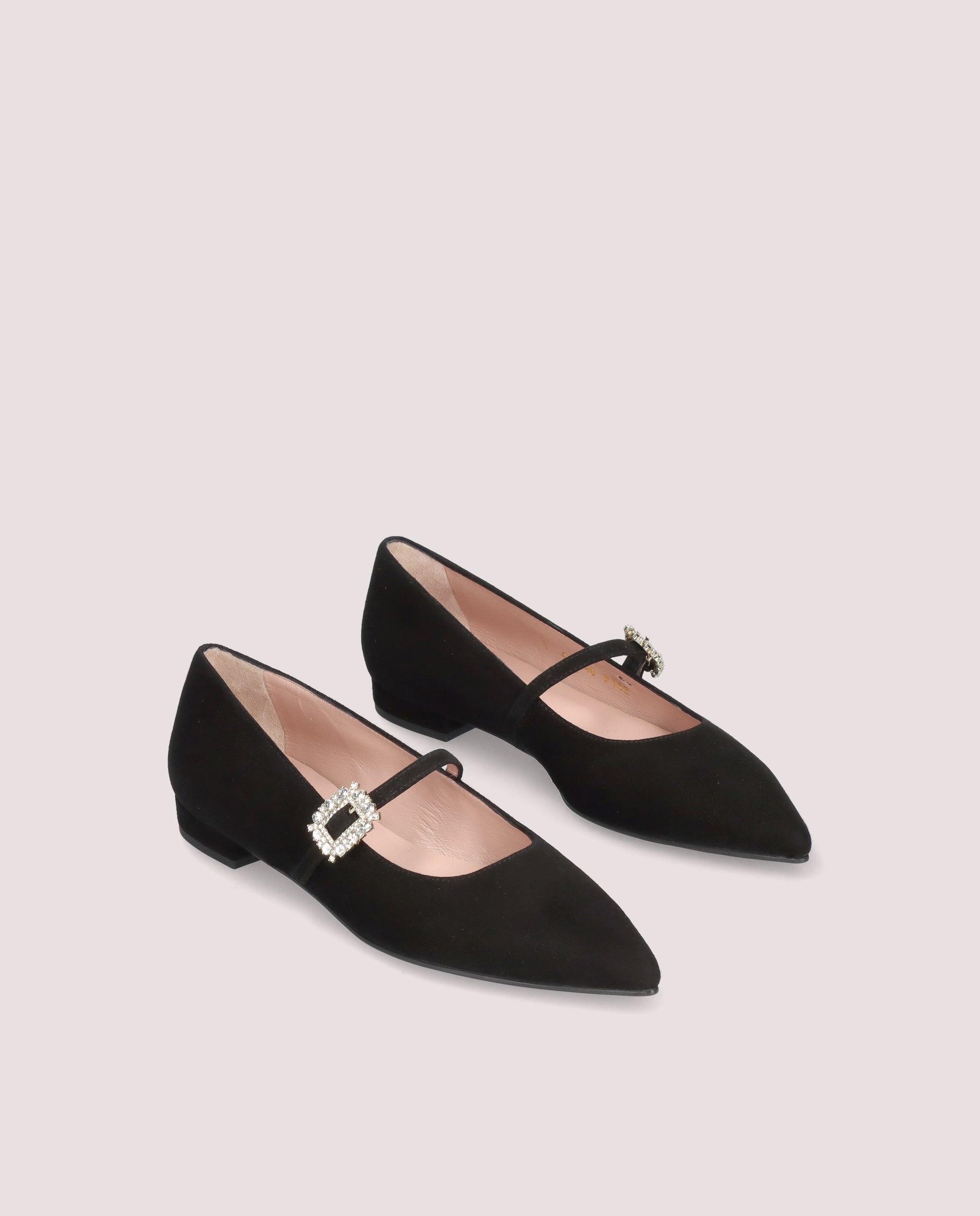 Clementine Black Suede Ballerinas