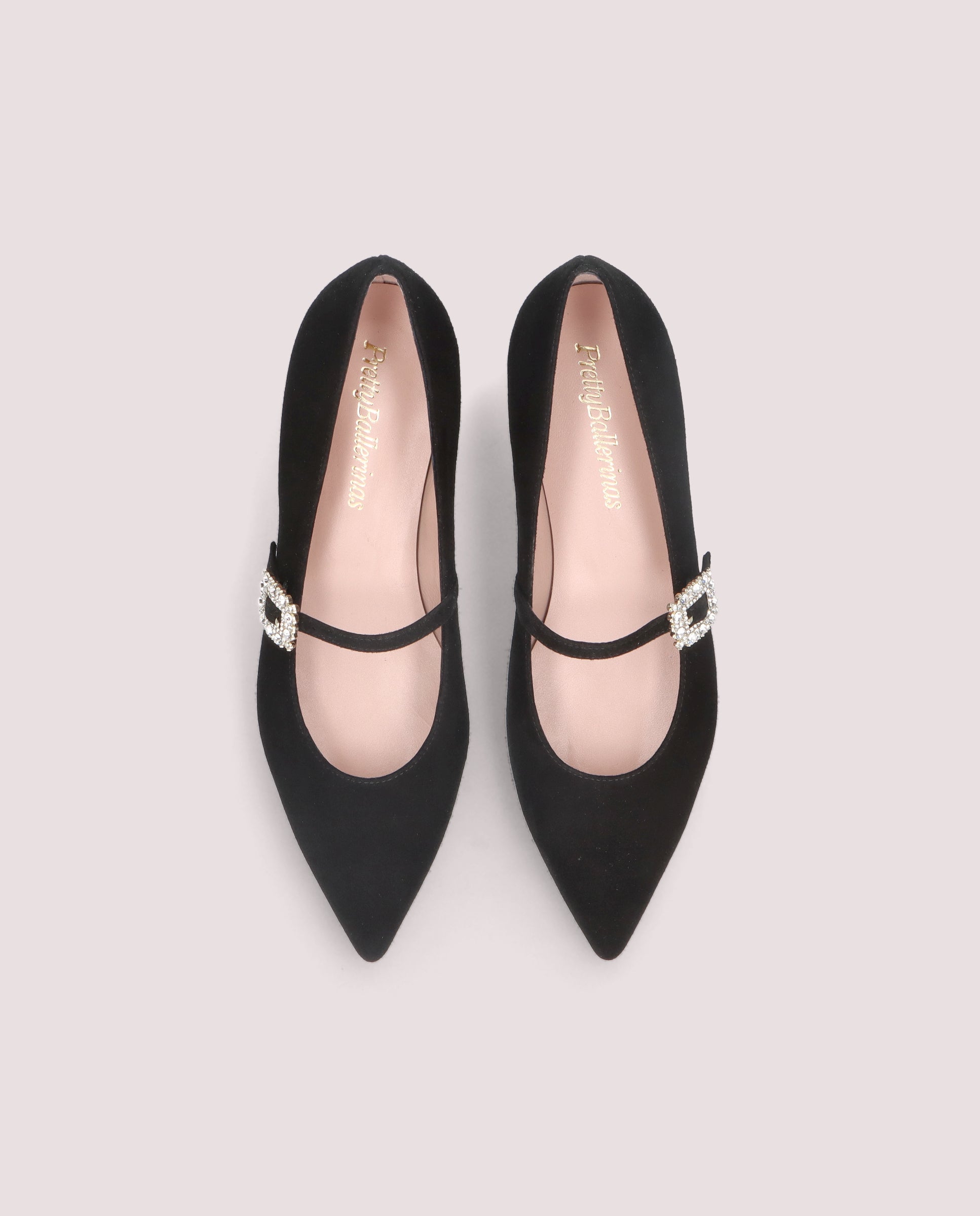 Clementine Black Suede Ballerinas