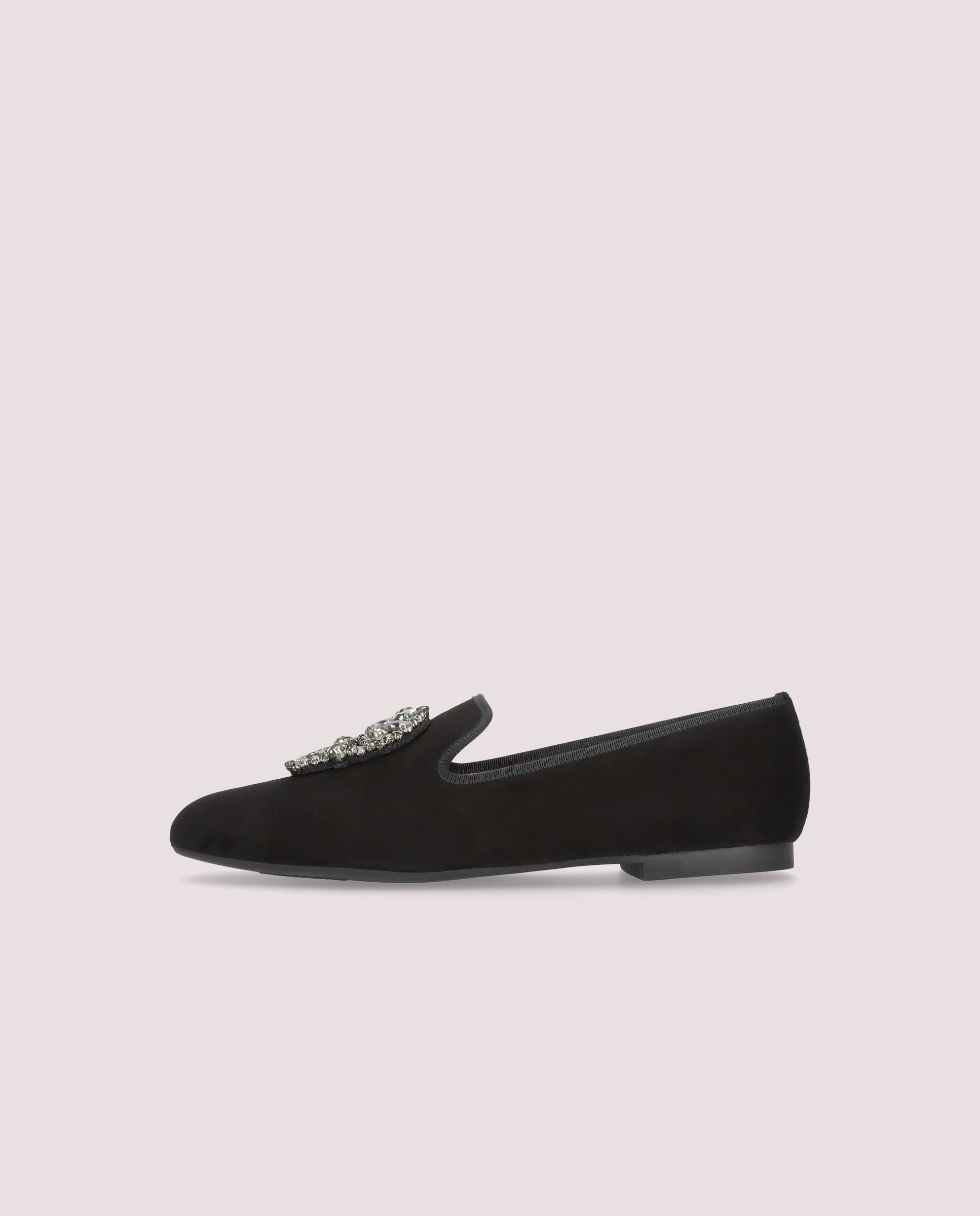 Carla Black Suede Loafers