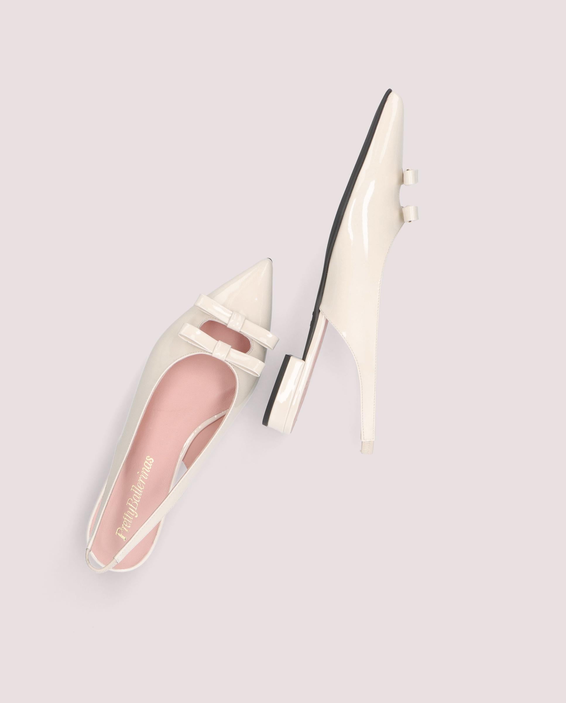 Clementine White Patent Leather Ballerinas