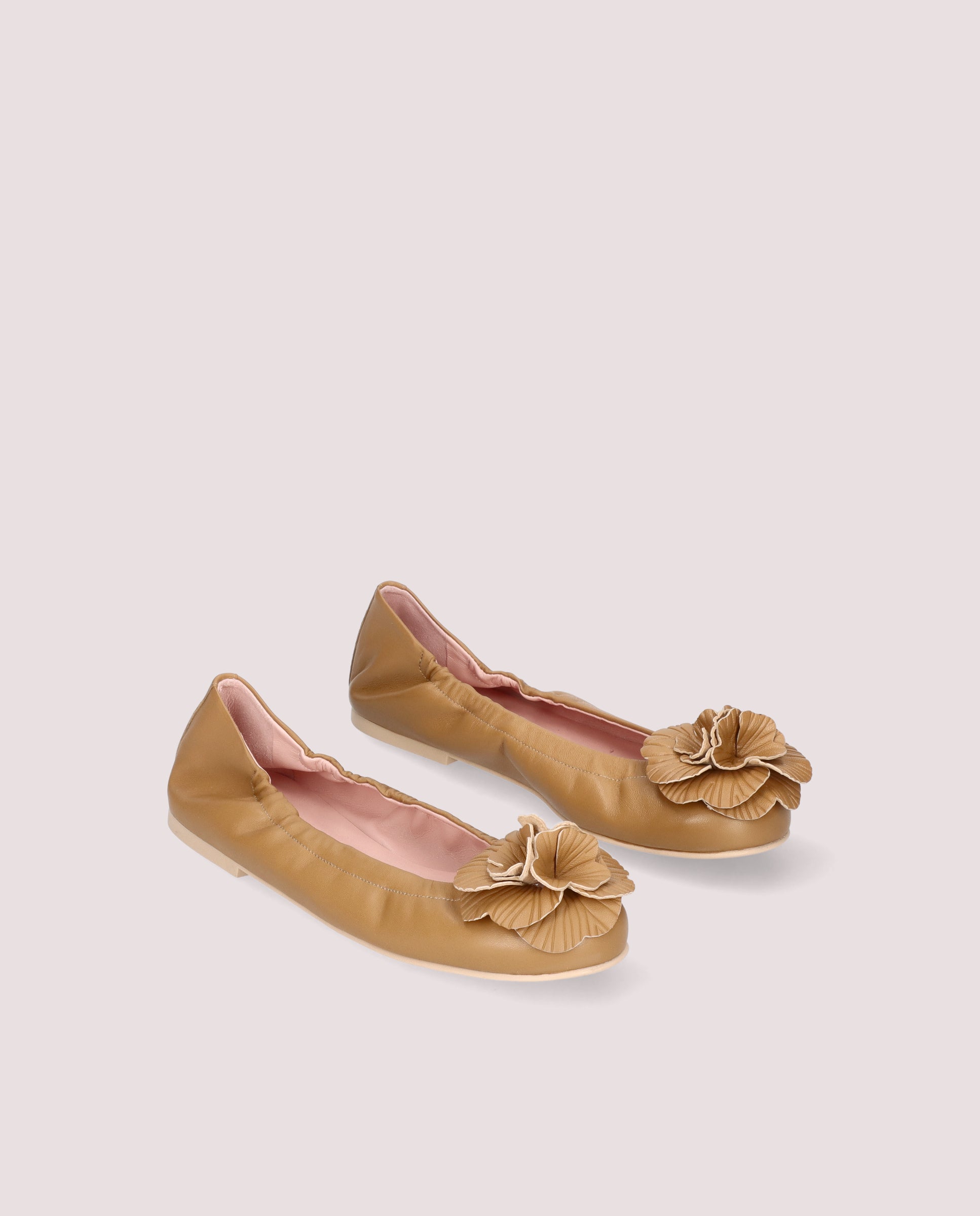 Rosario Brown Leather Ballerinas