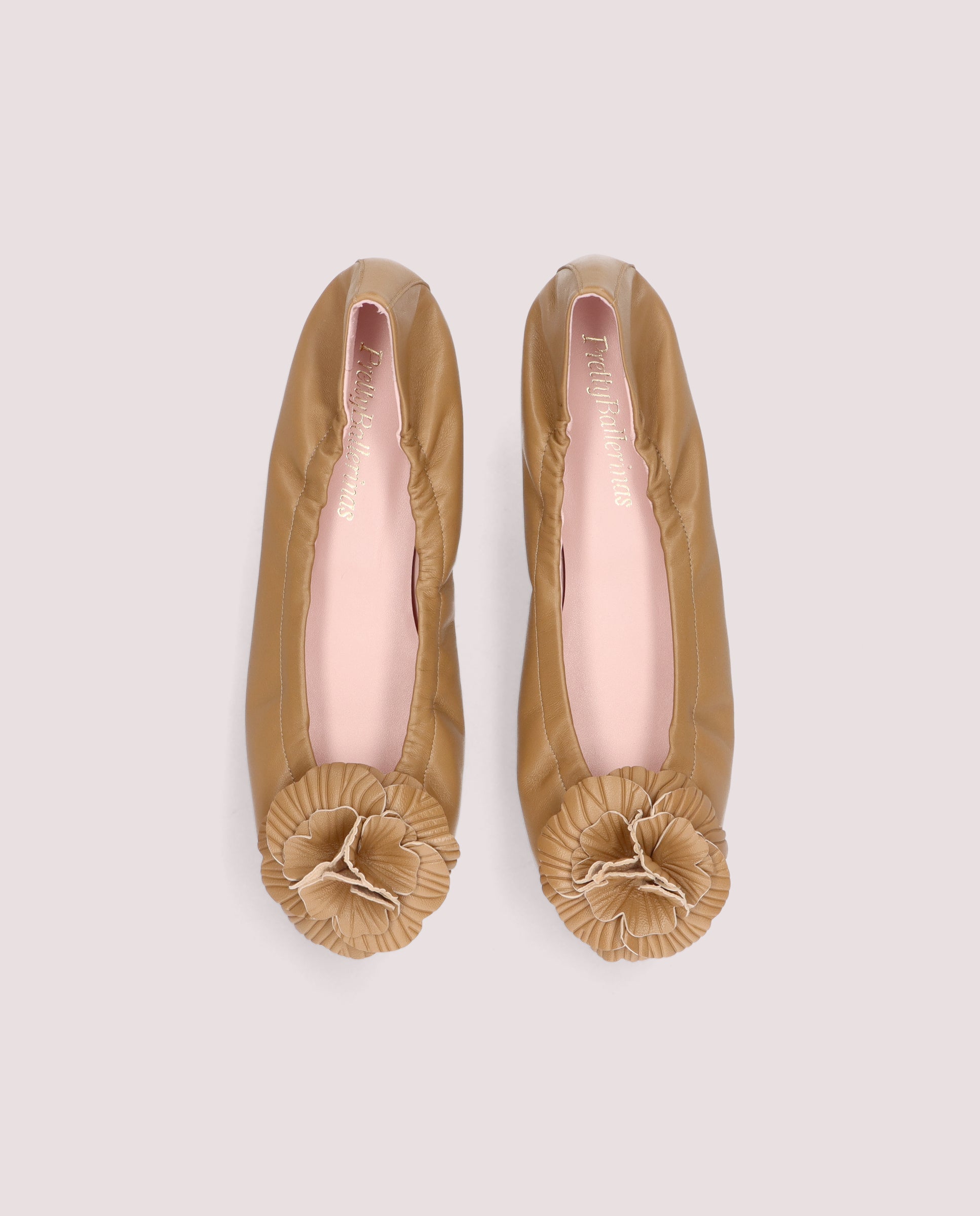Rosario Brown Leather Ballerinas