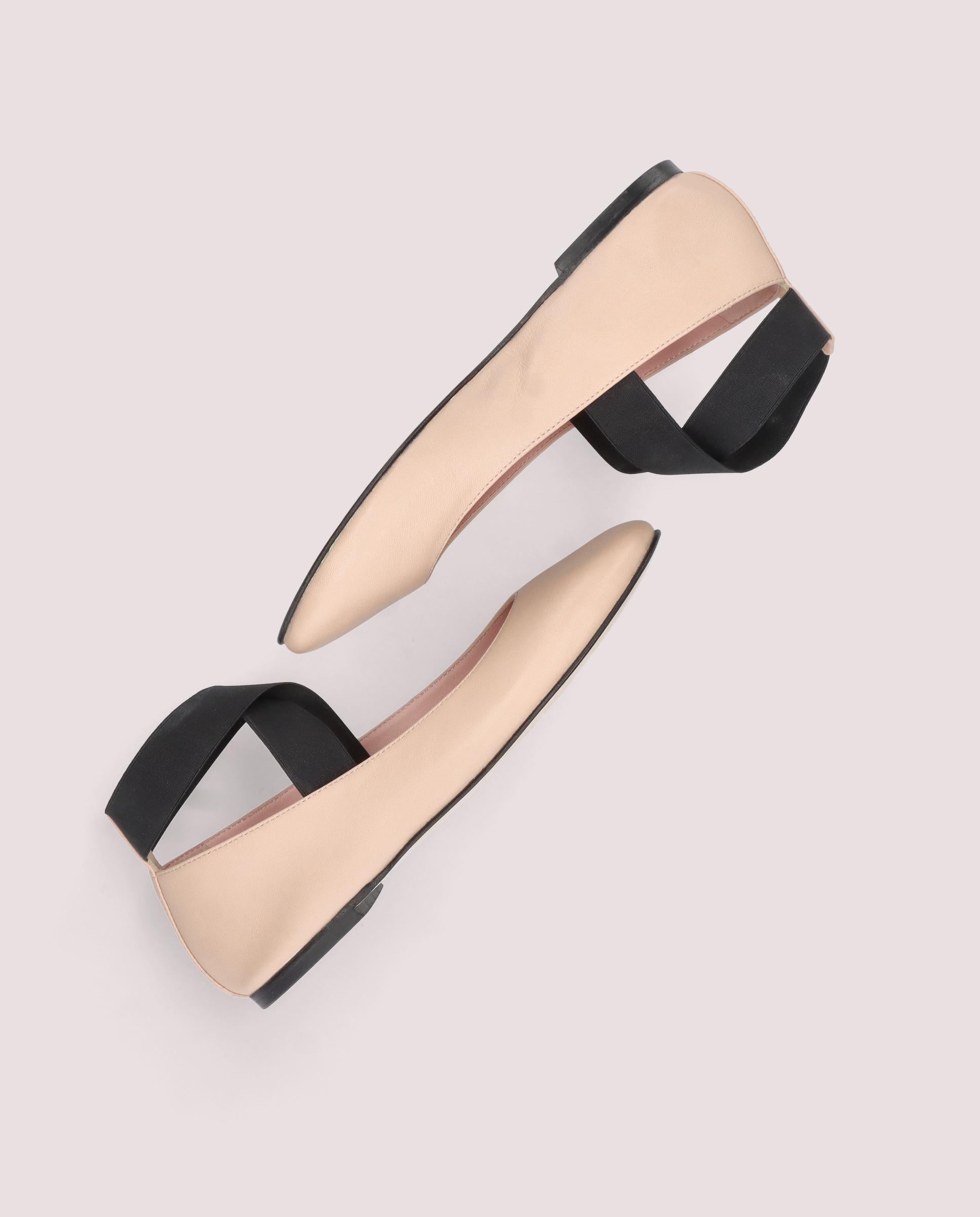 Nicole Beige Leather Ballerinas