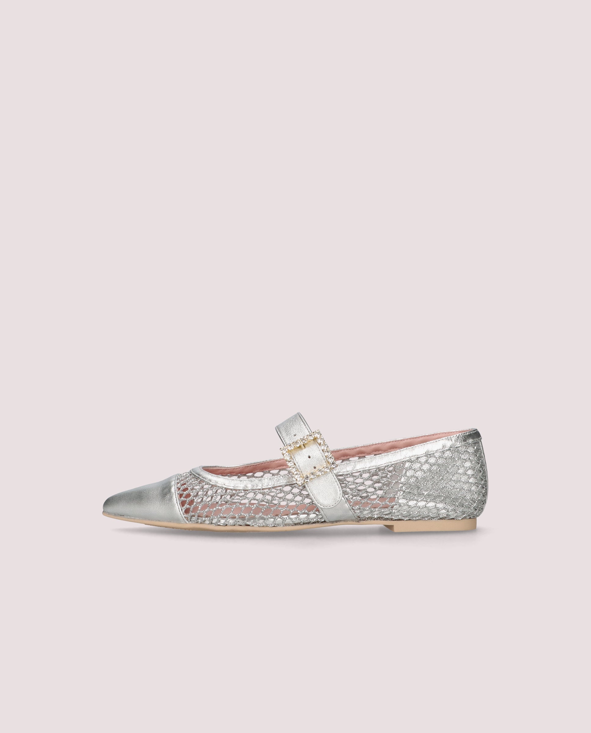 Ella Silver Red Ballerinas