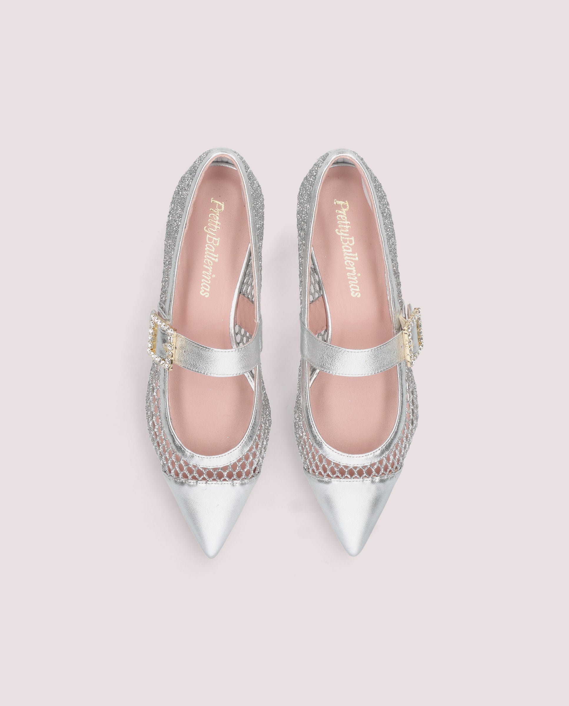 Ella Silver Red Ballerinas