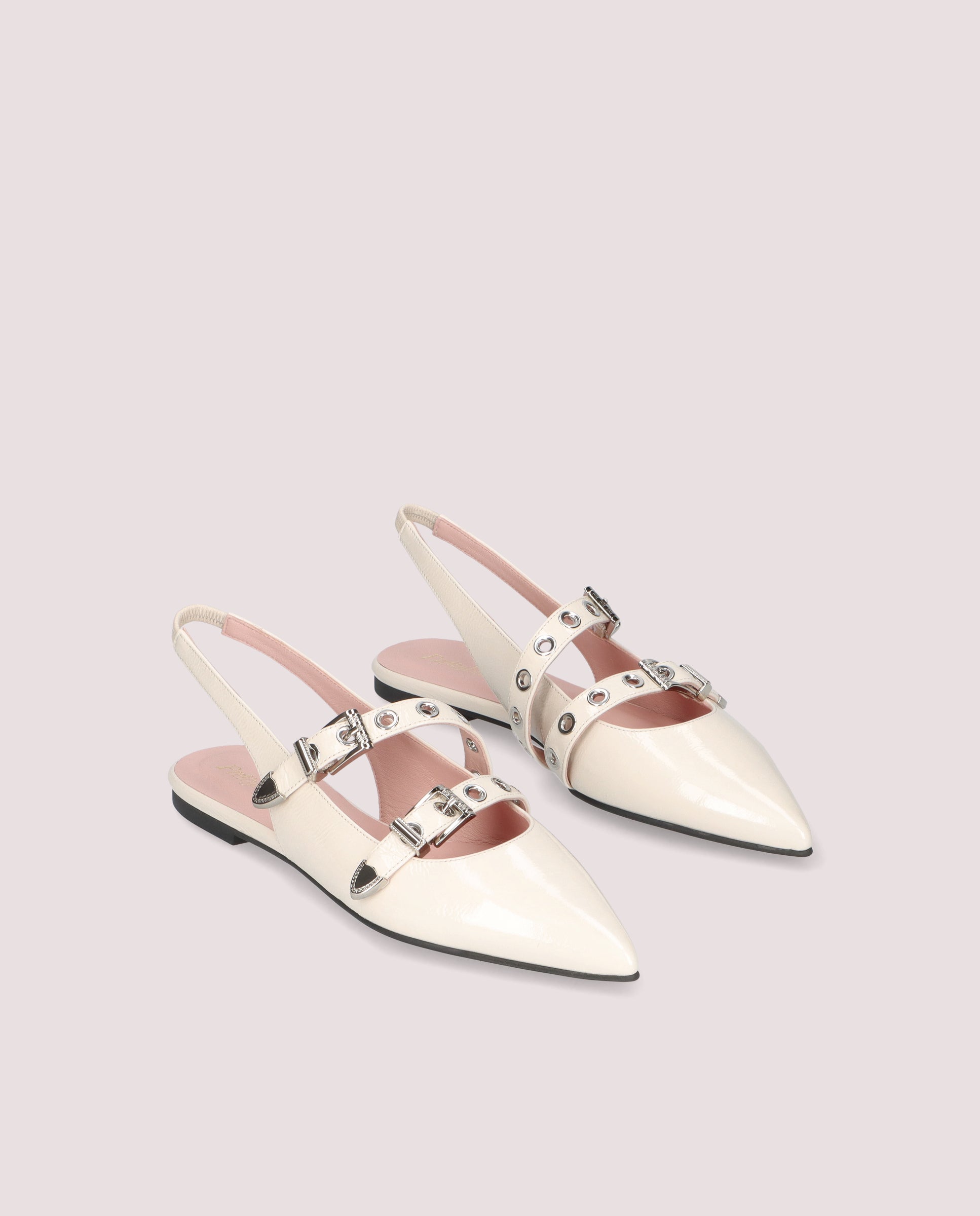 Ella White Patent Leather Ballerinas