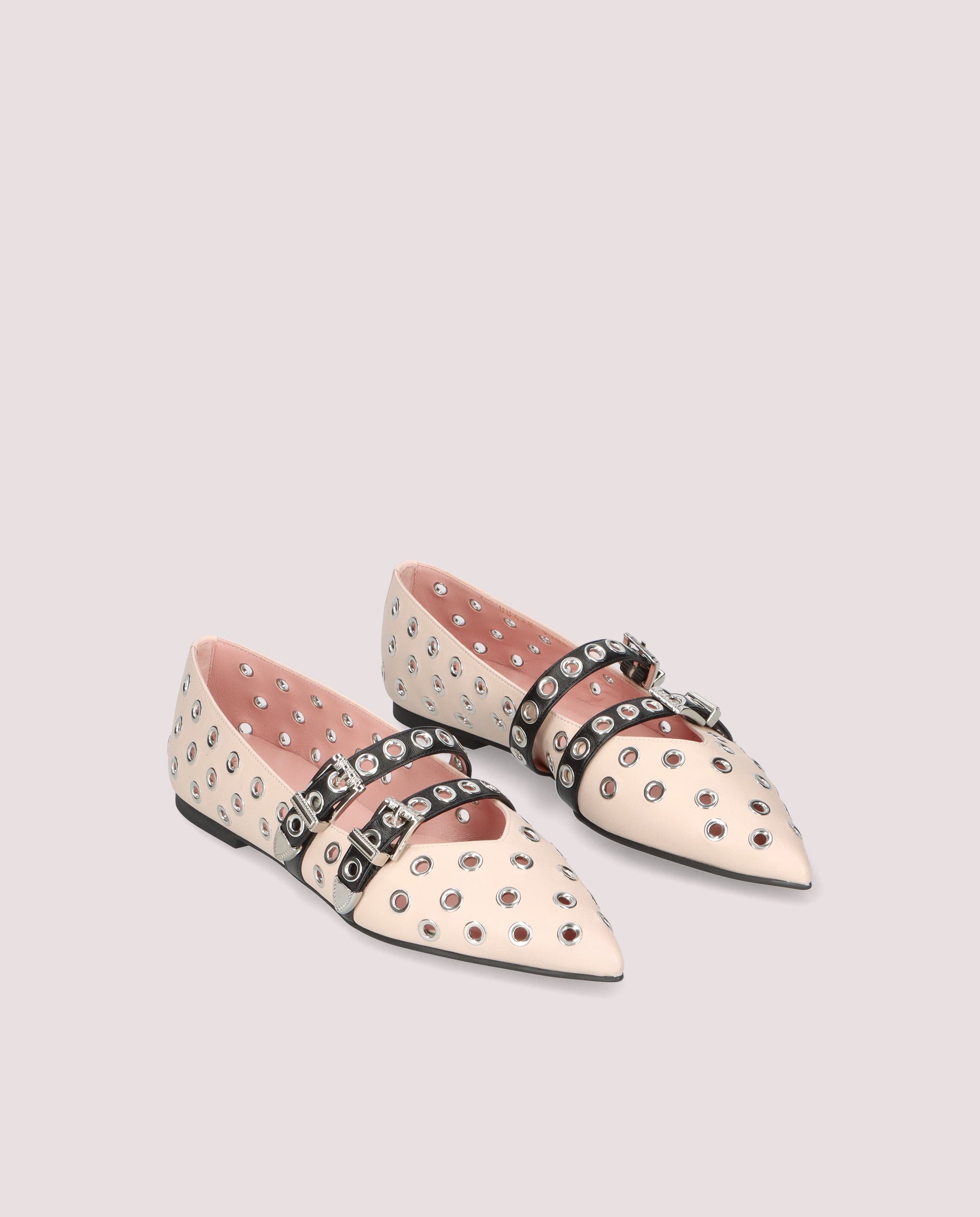 Ella Pink Leather Ballerinas