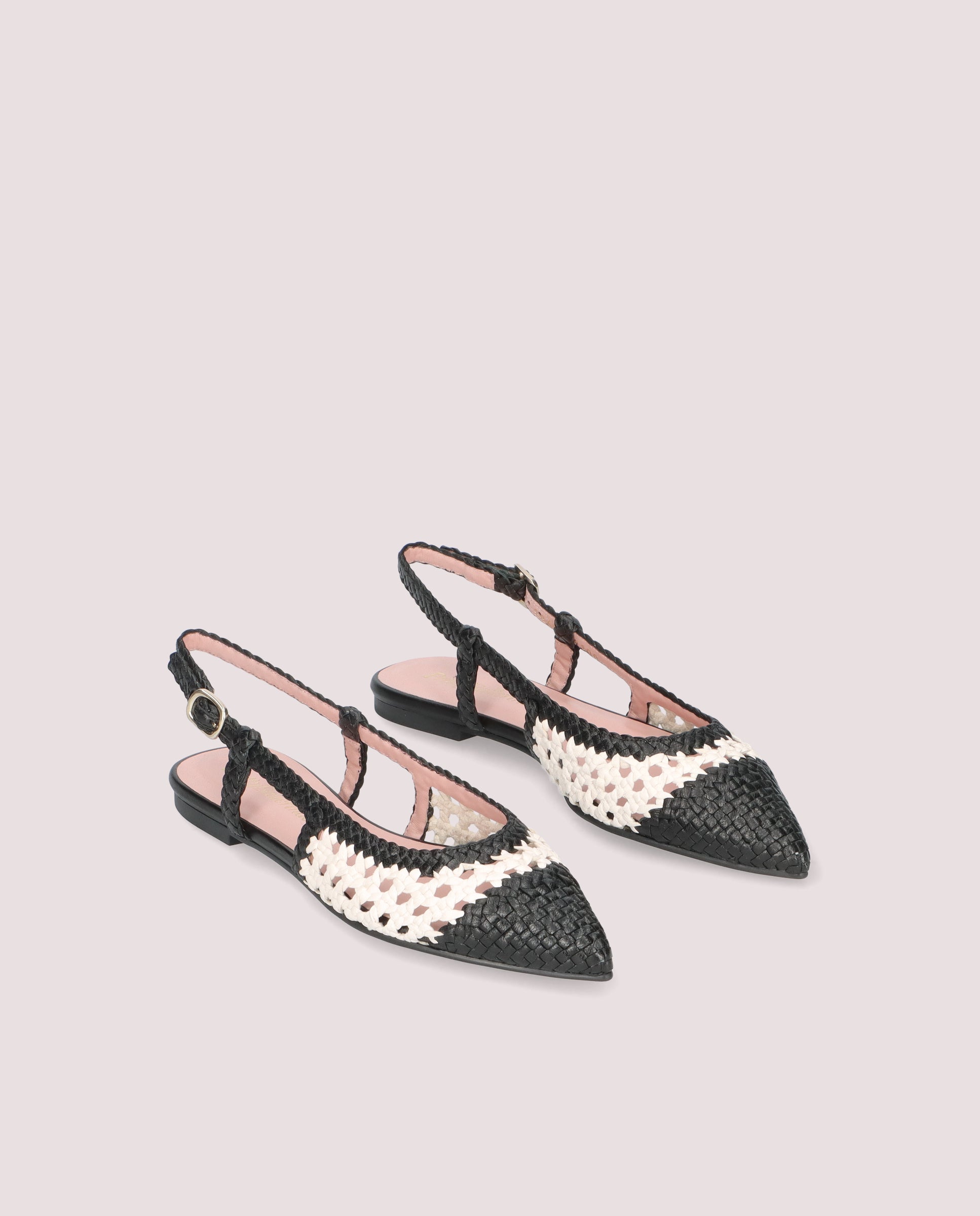 Black Leather Ella Ballet Flats