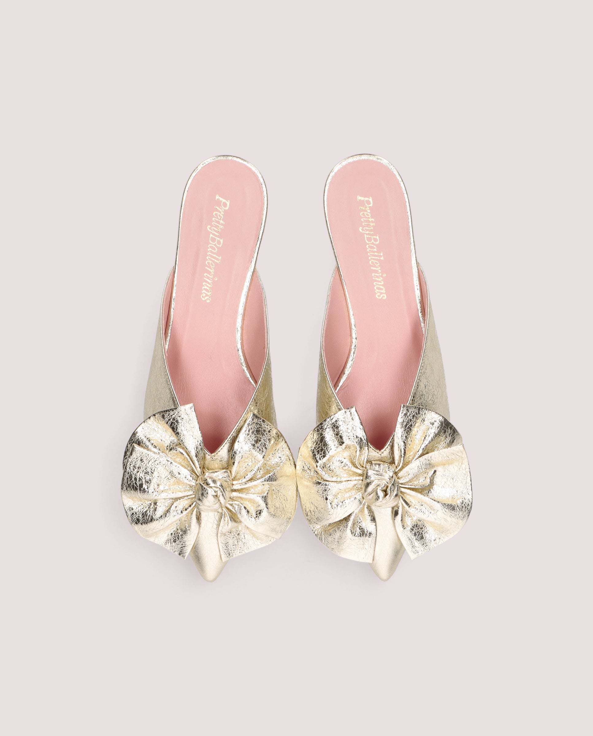 Clementine Mules Gold Metallic Leather