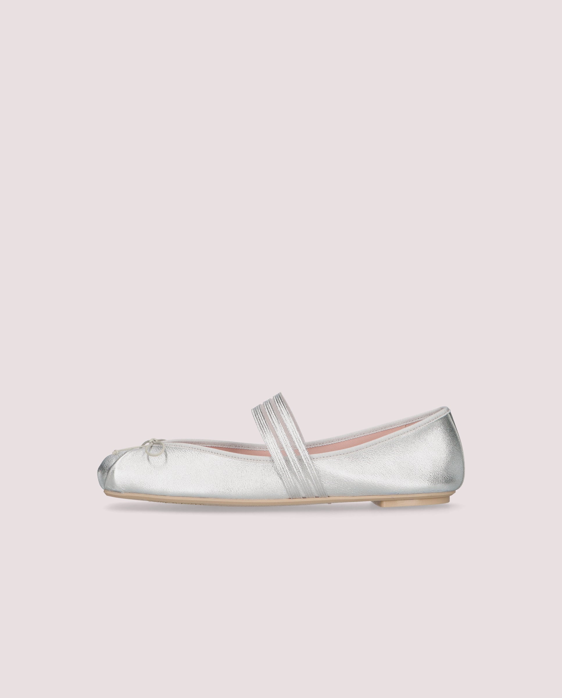 Kristen Silver Ballerinas Metallic Leather