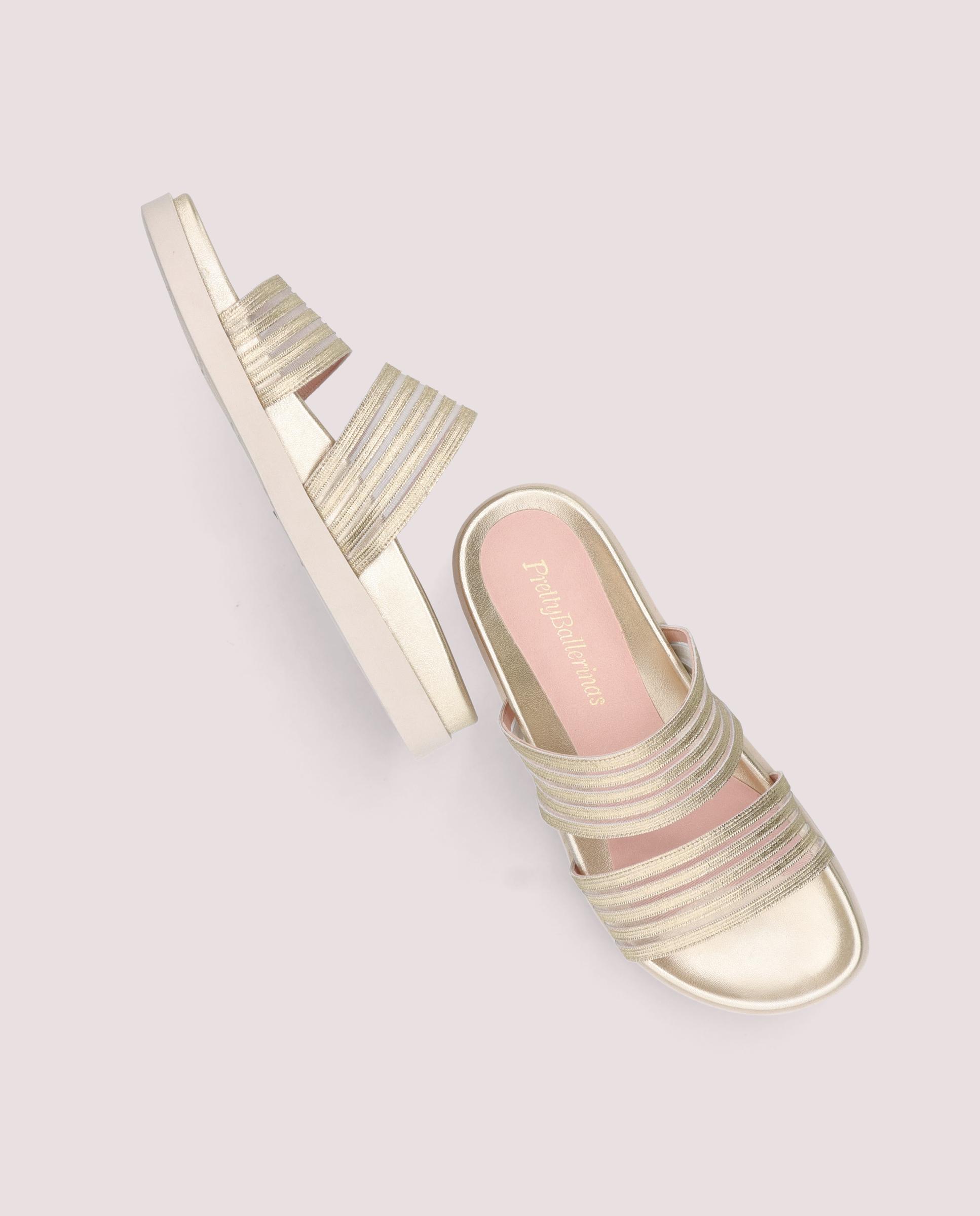Sandalias Singer Dorados Tejidos