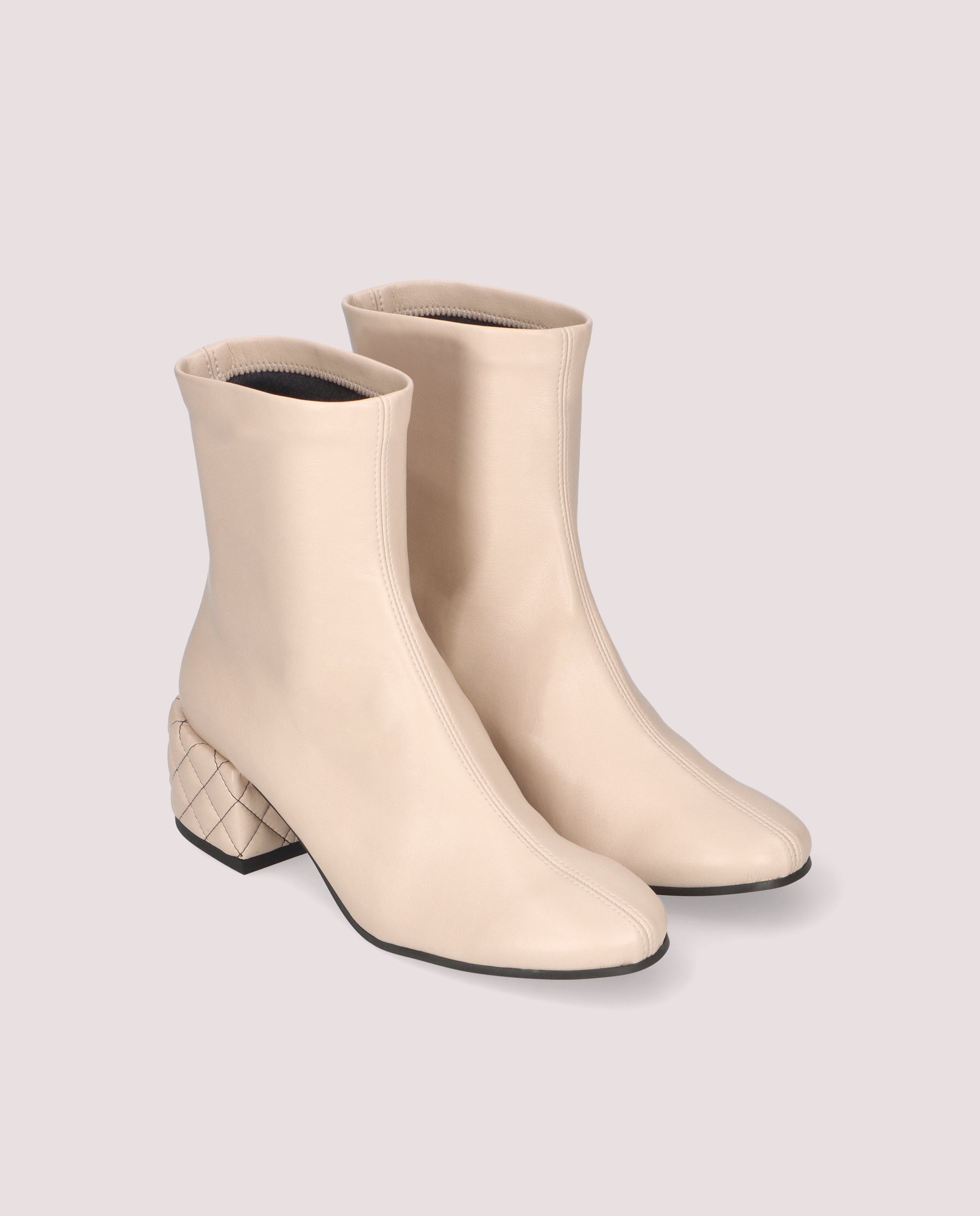 Jendayi Beige Woven Ankle Boots