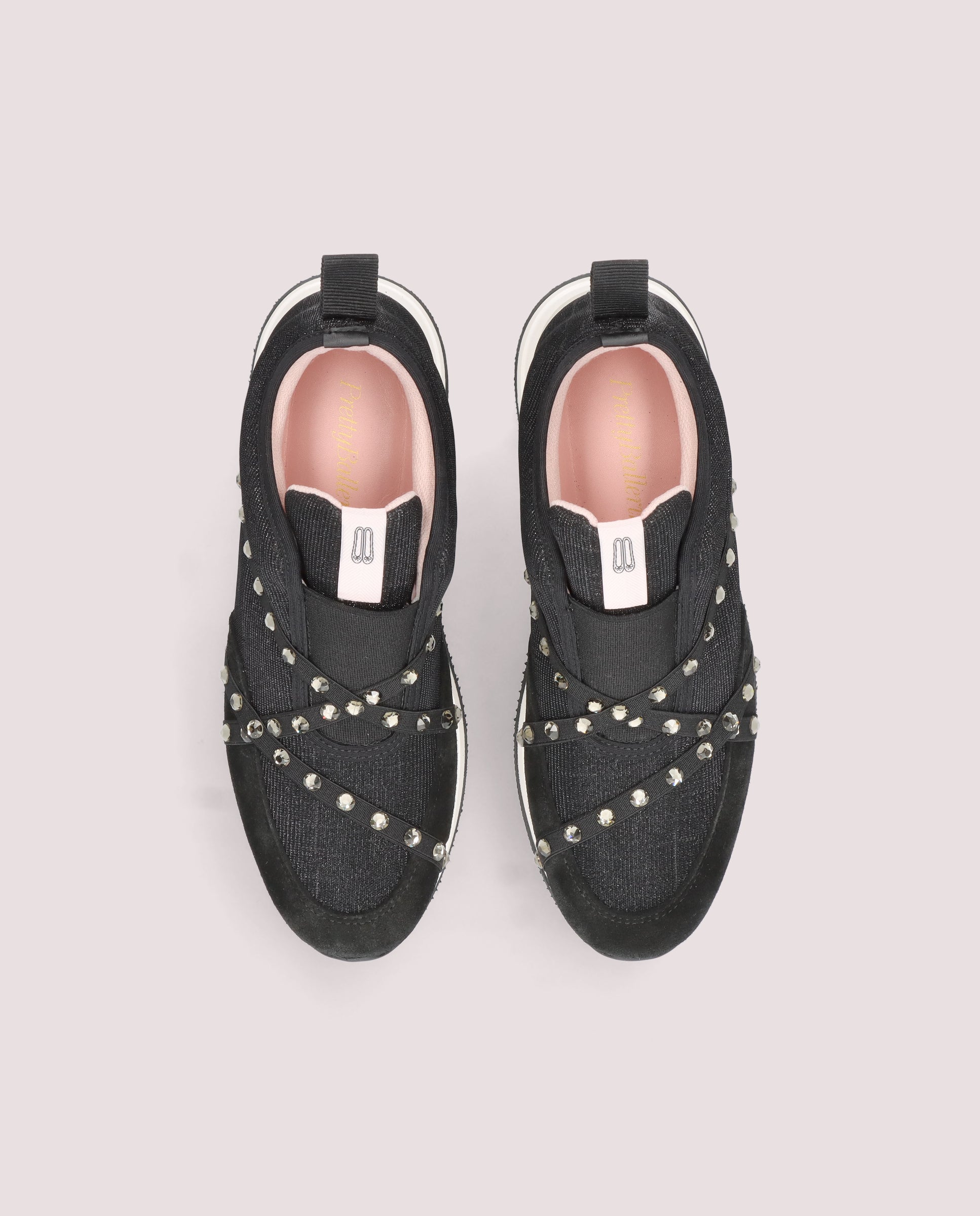 Christy Black Metallic Fabric Sneakers