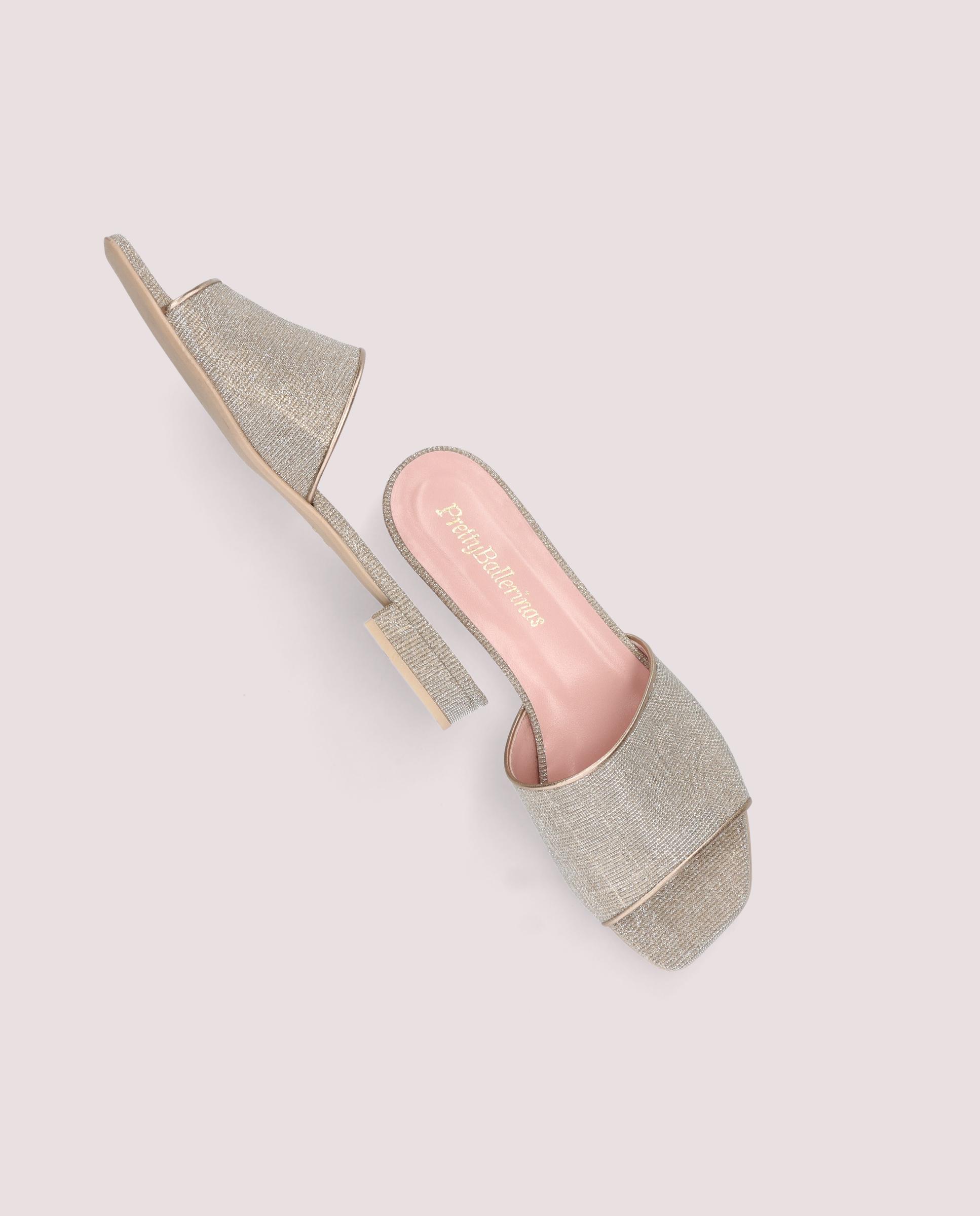 Olivia Silver Sandals Metallic Fabric