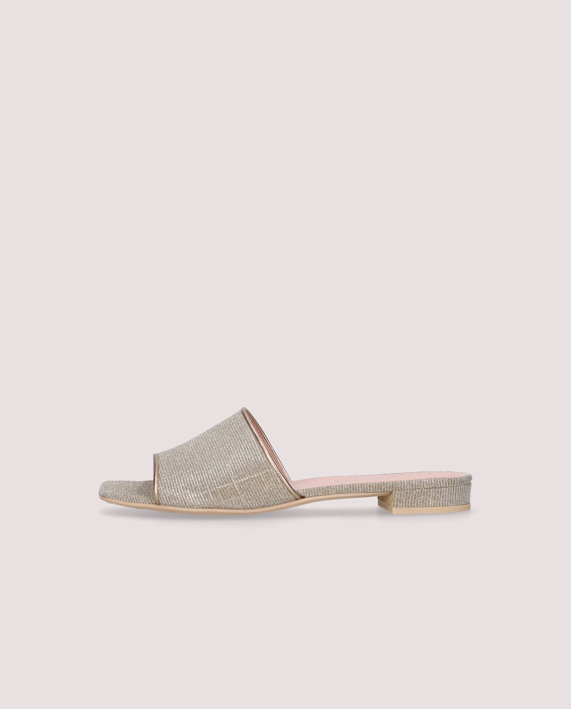 Olivia Silver Sandals Metallic Fabric