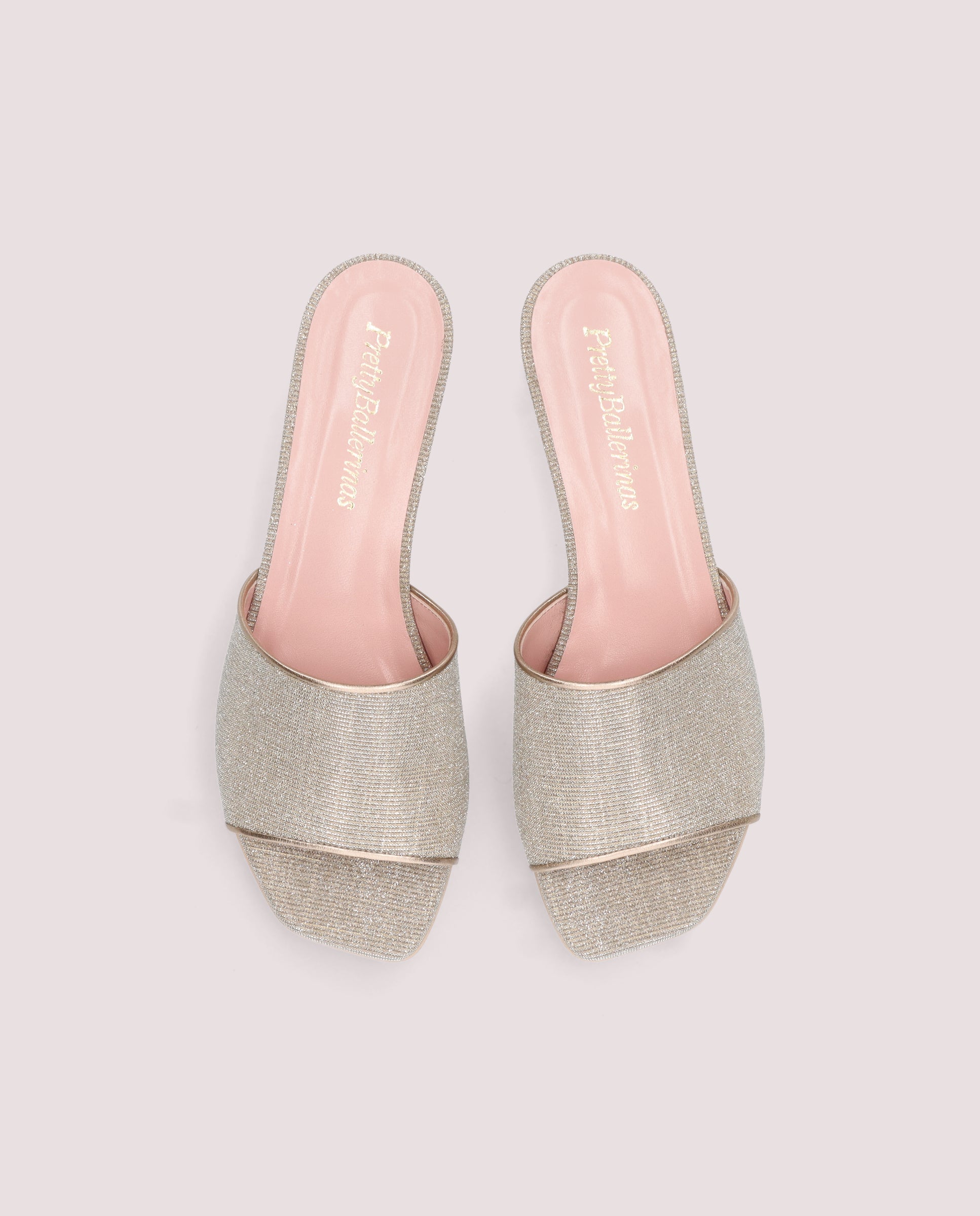 Olivia Silver Sandals Metallic Fabric