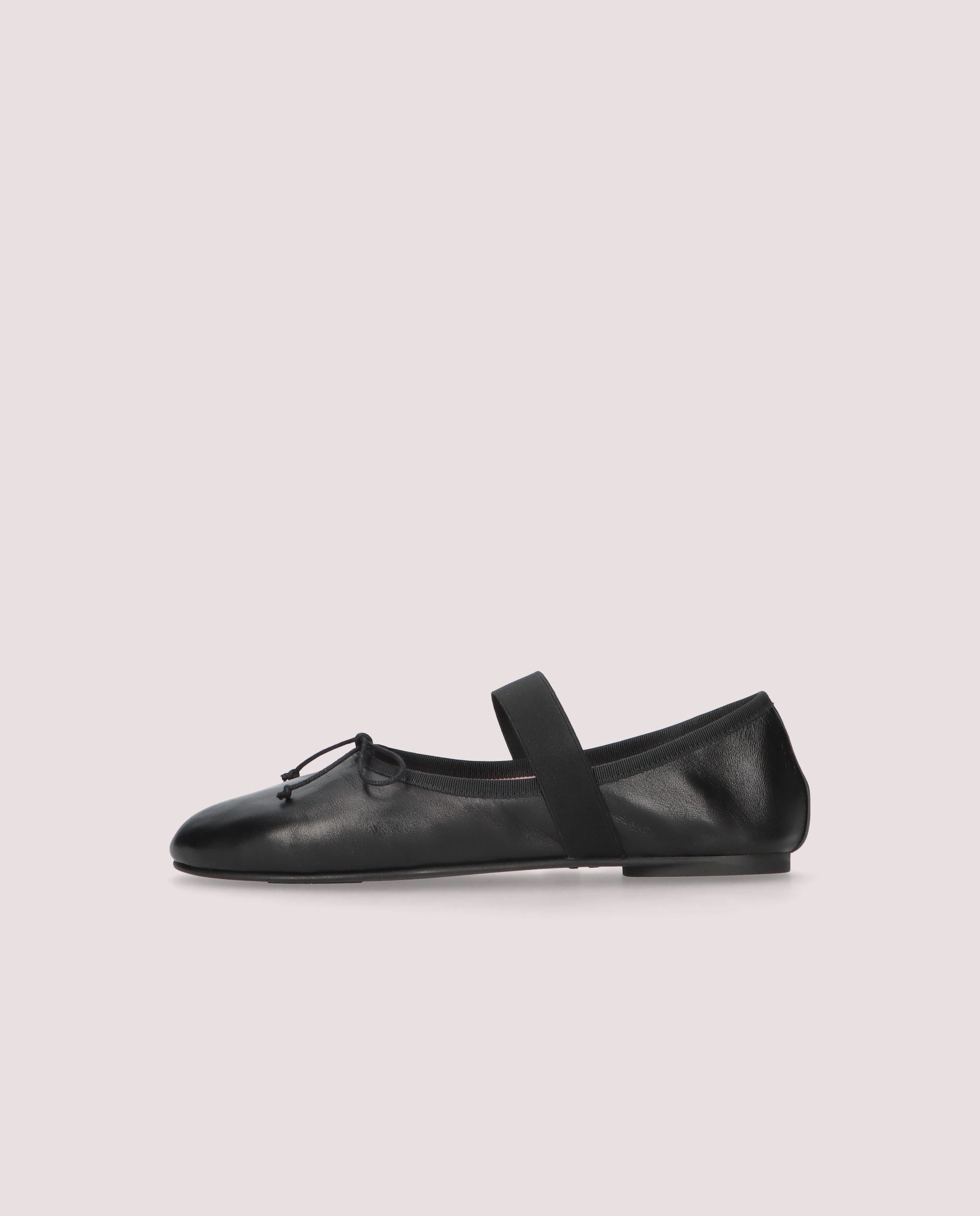 Lea Black Leather Ballet Flats
