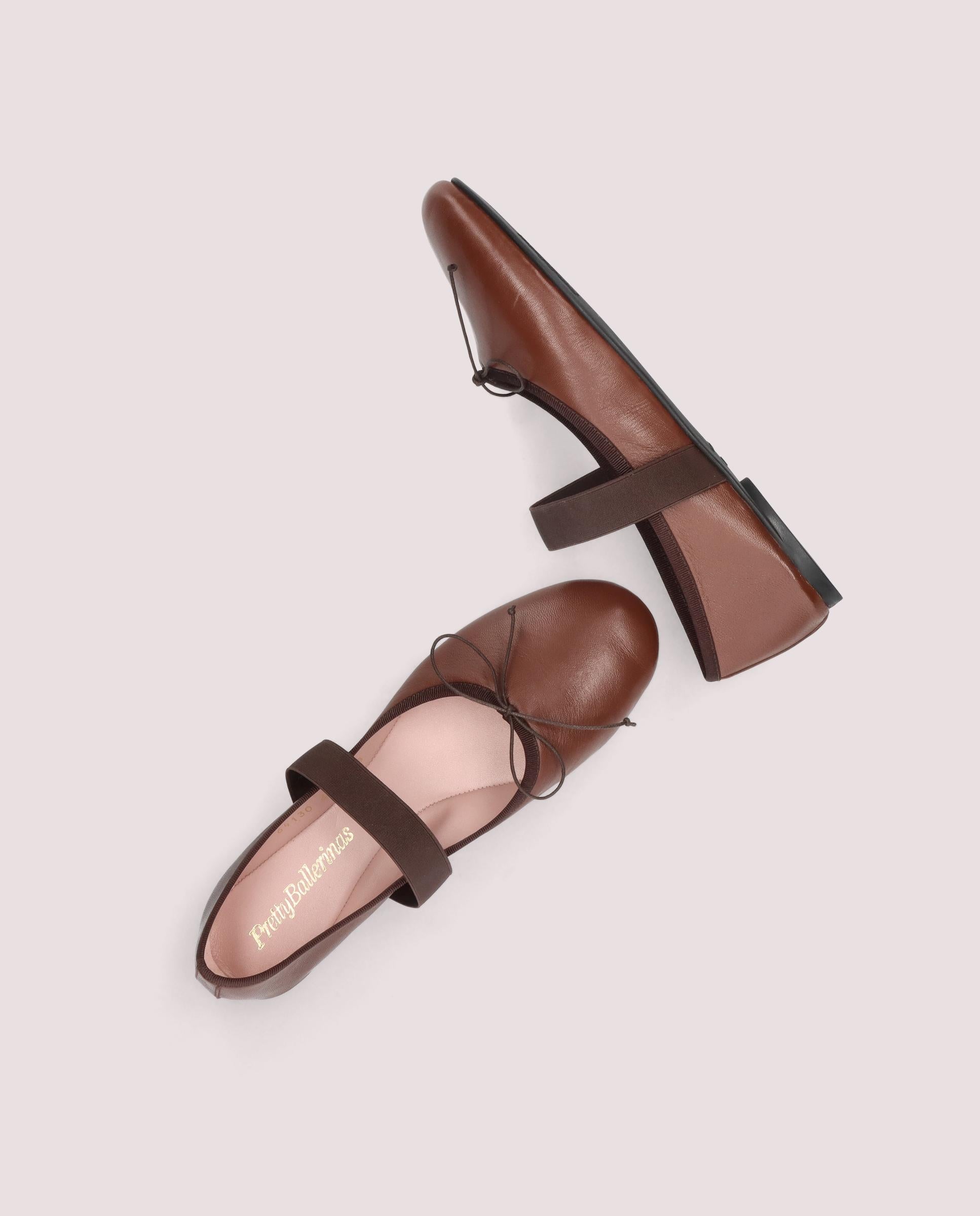 Lea Brown Leather Ballet Flats