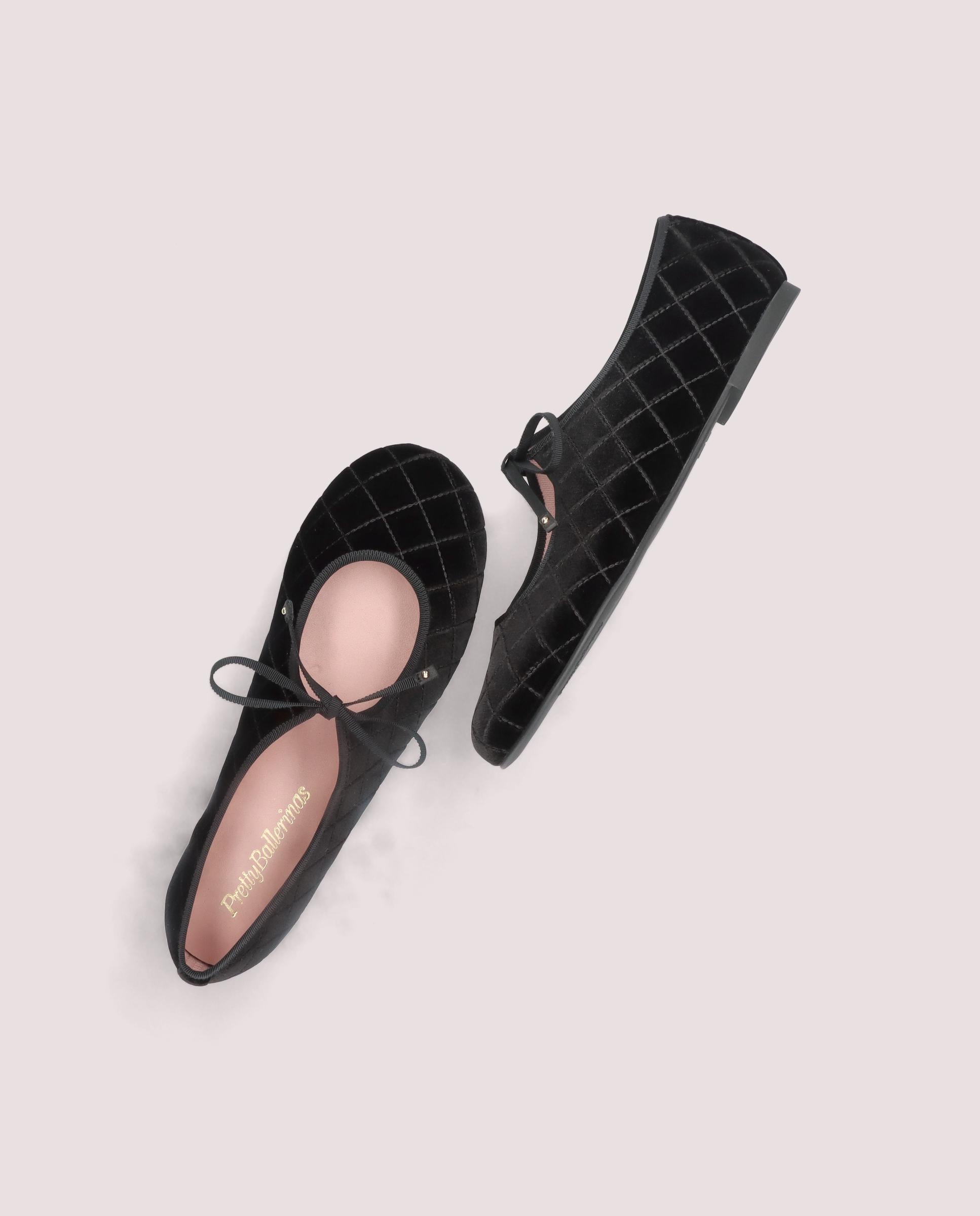 Georgia Black Woven Ballet Flats