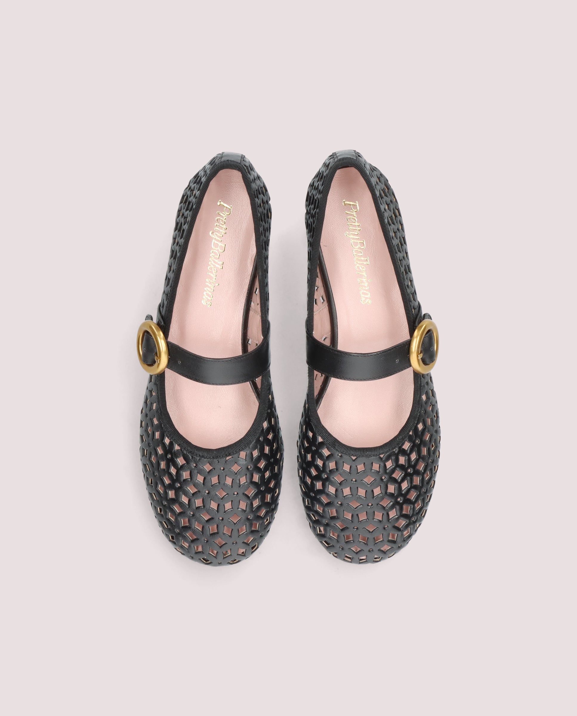 Georgia Black Leather Ballet Flats