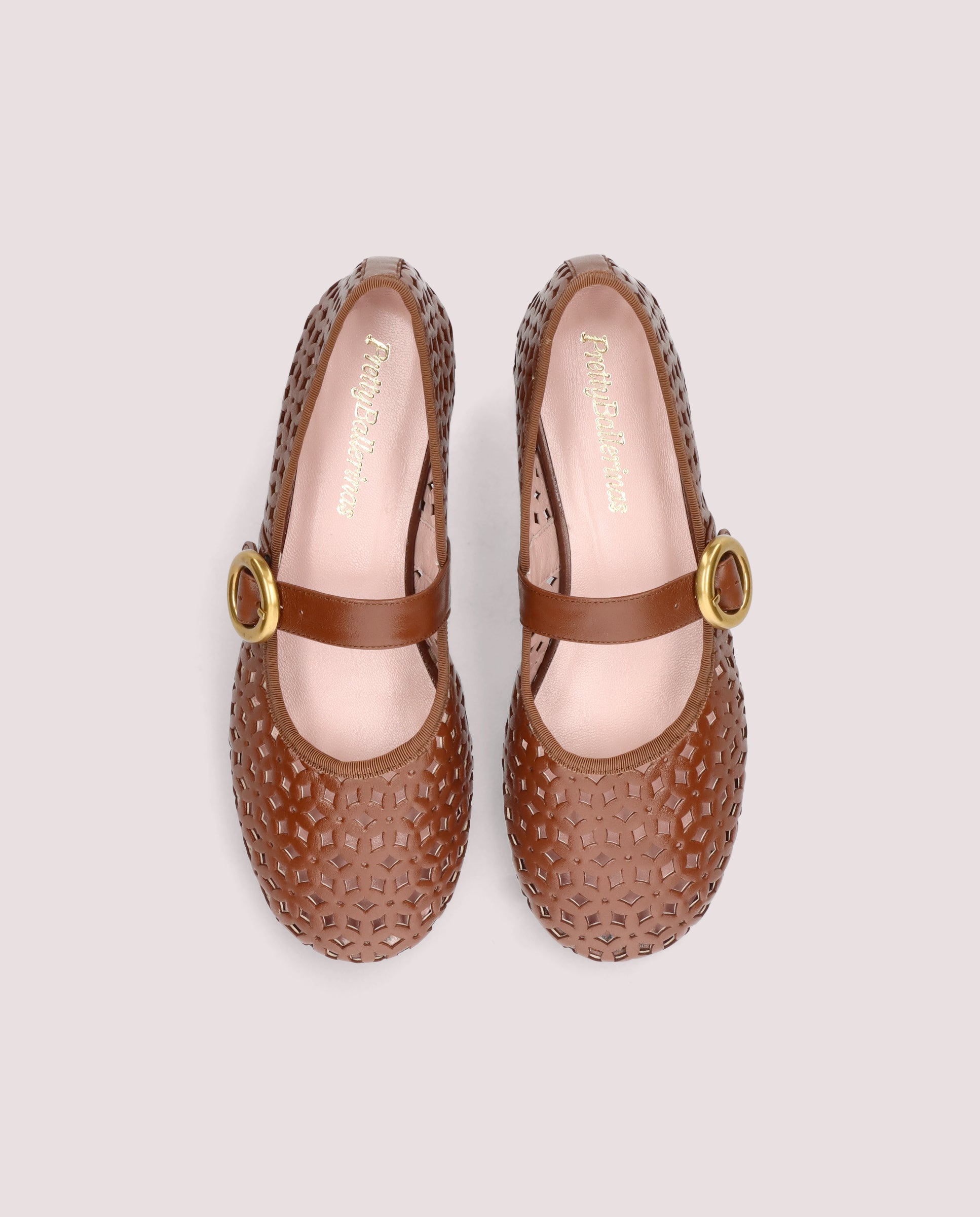 Georgia Brown Leather Ballet Flats
