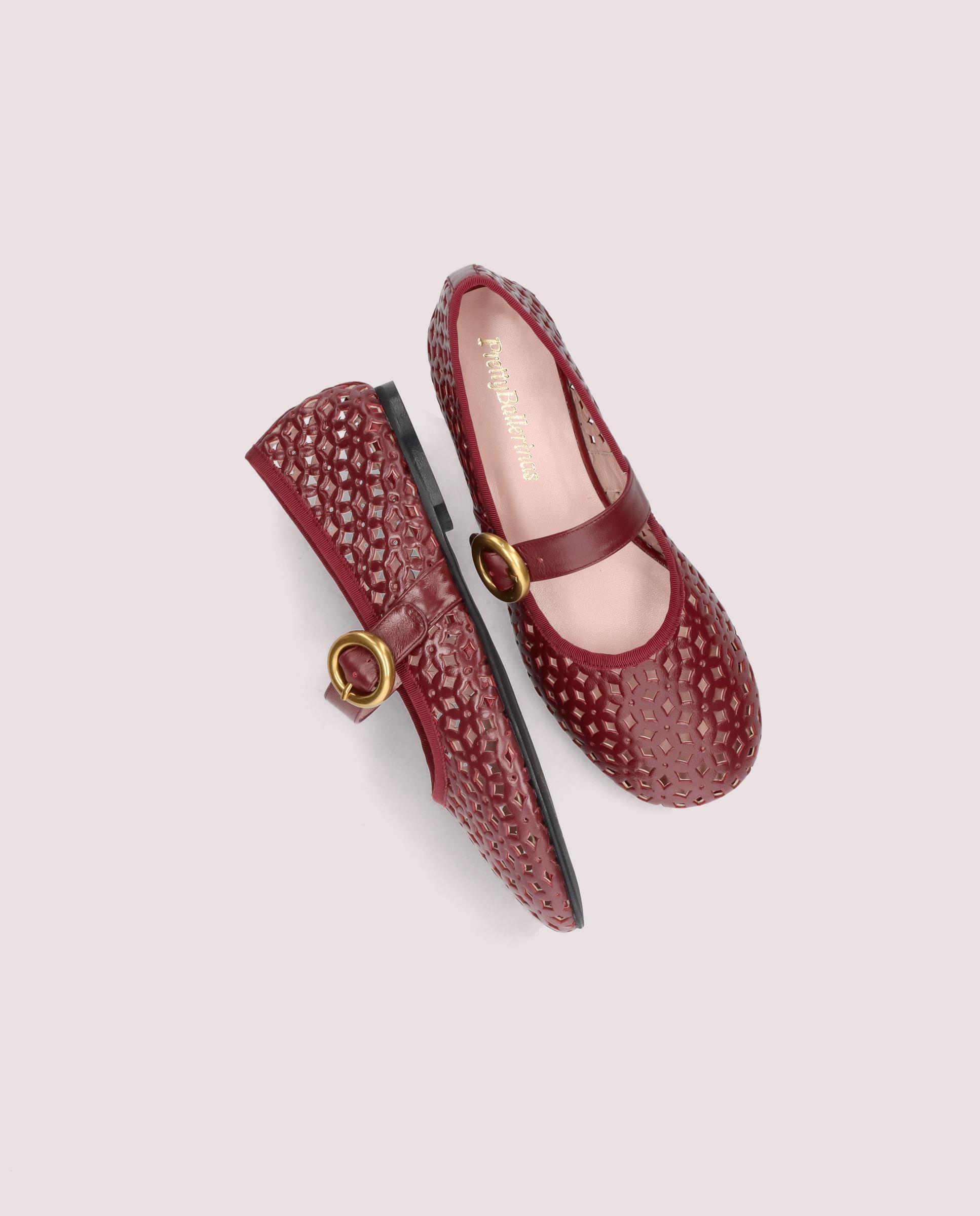 Georgia Red Leather Ballet Flats