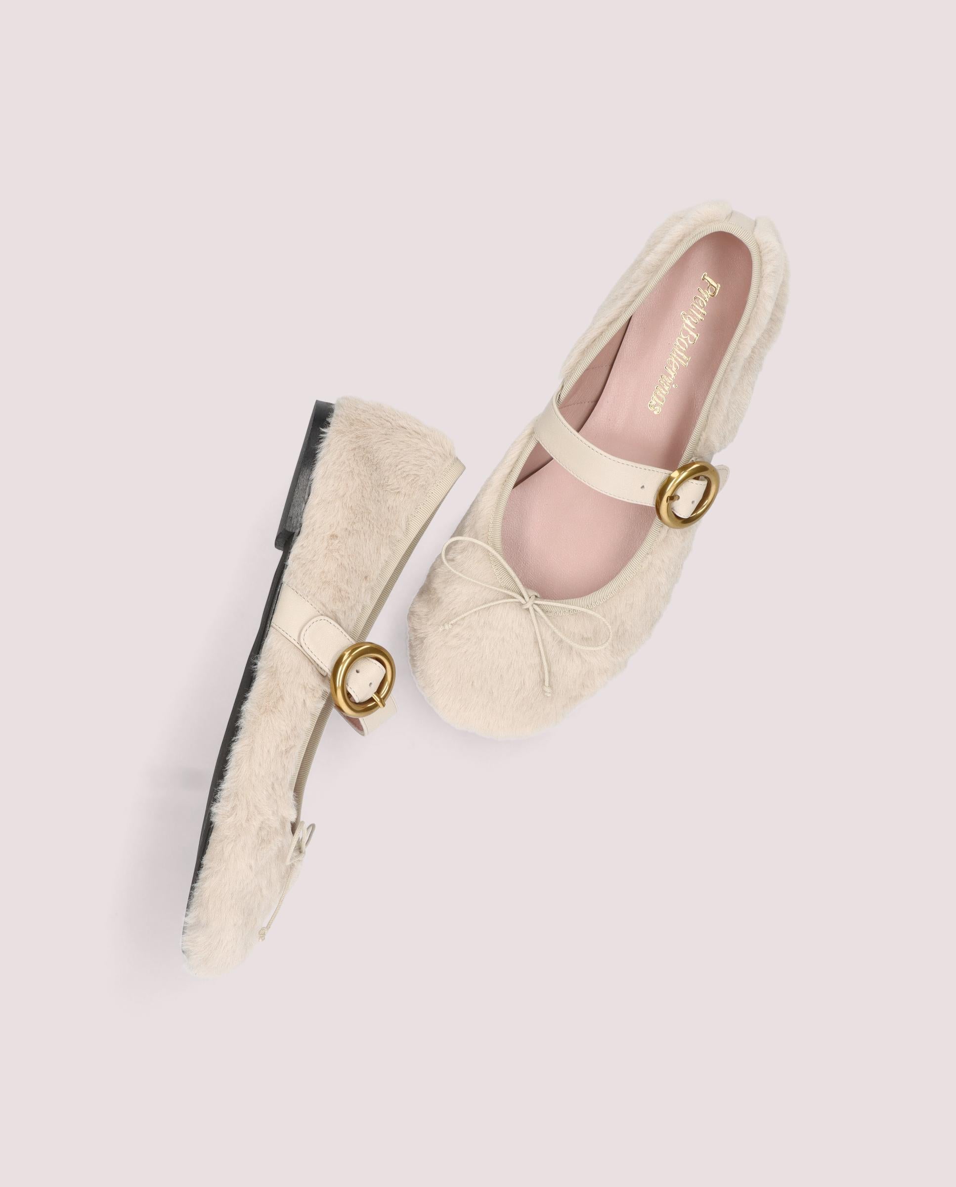 Georgia White Knitted Ballet Flats