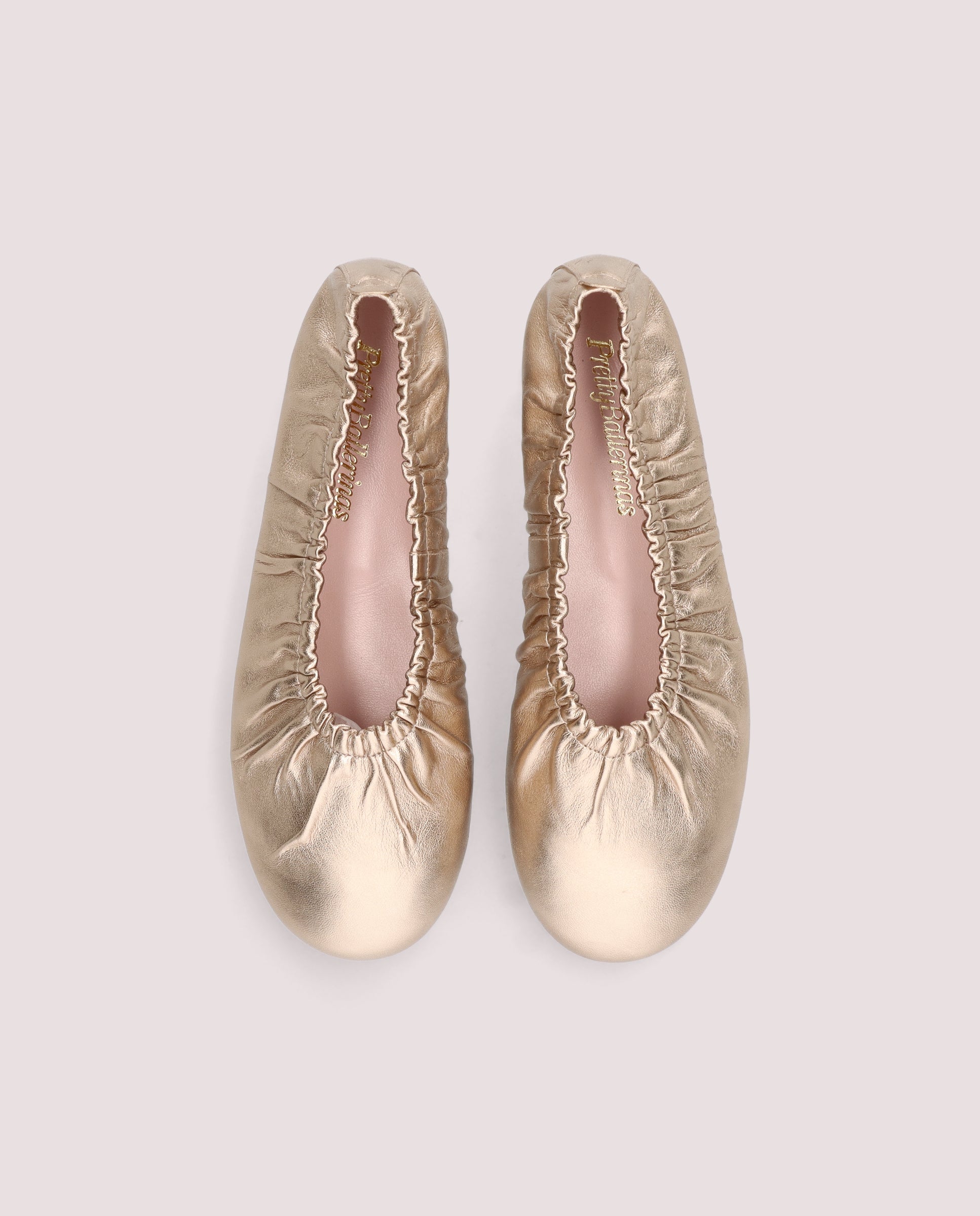 Georgia Ballet Flats Gold Metallic Leather