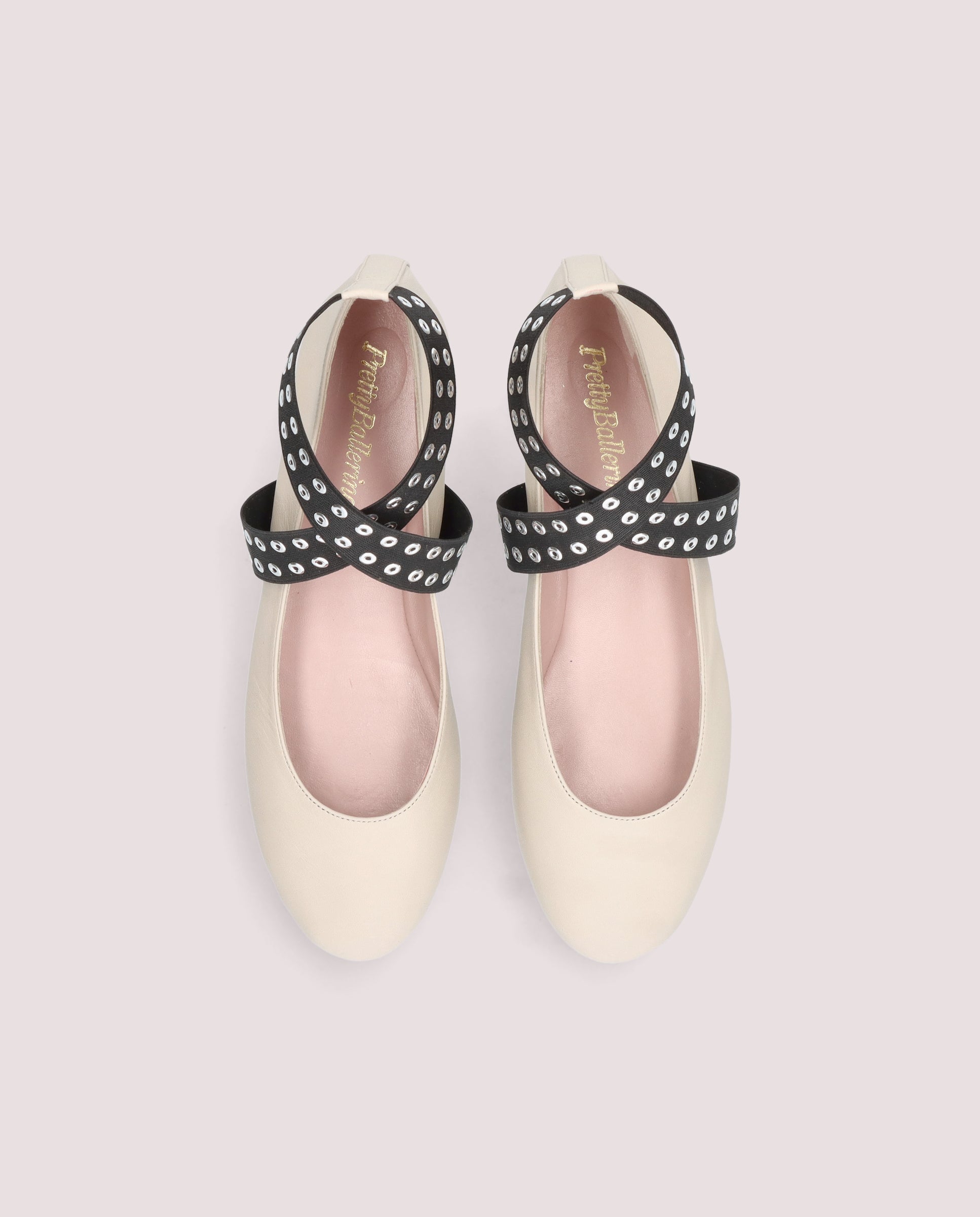 Nicole White Leather Ballet Flats