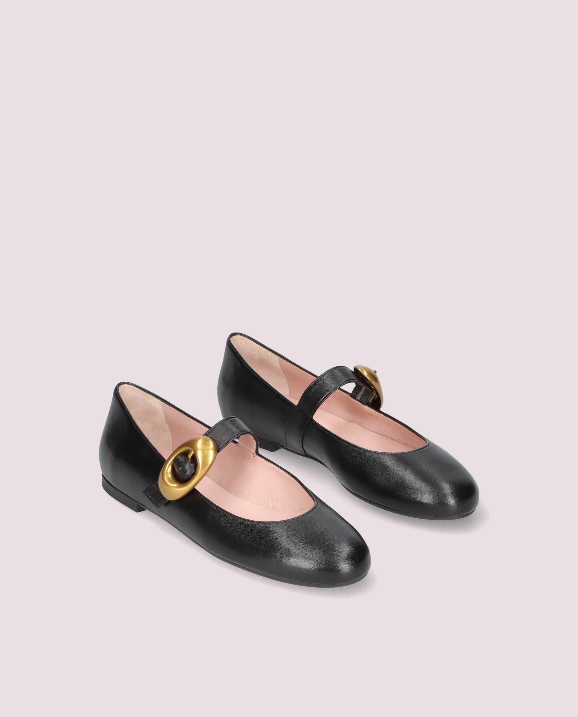 Nicole Black Leather Ballet Flats