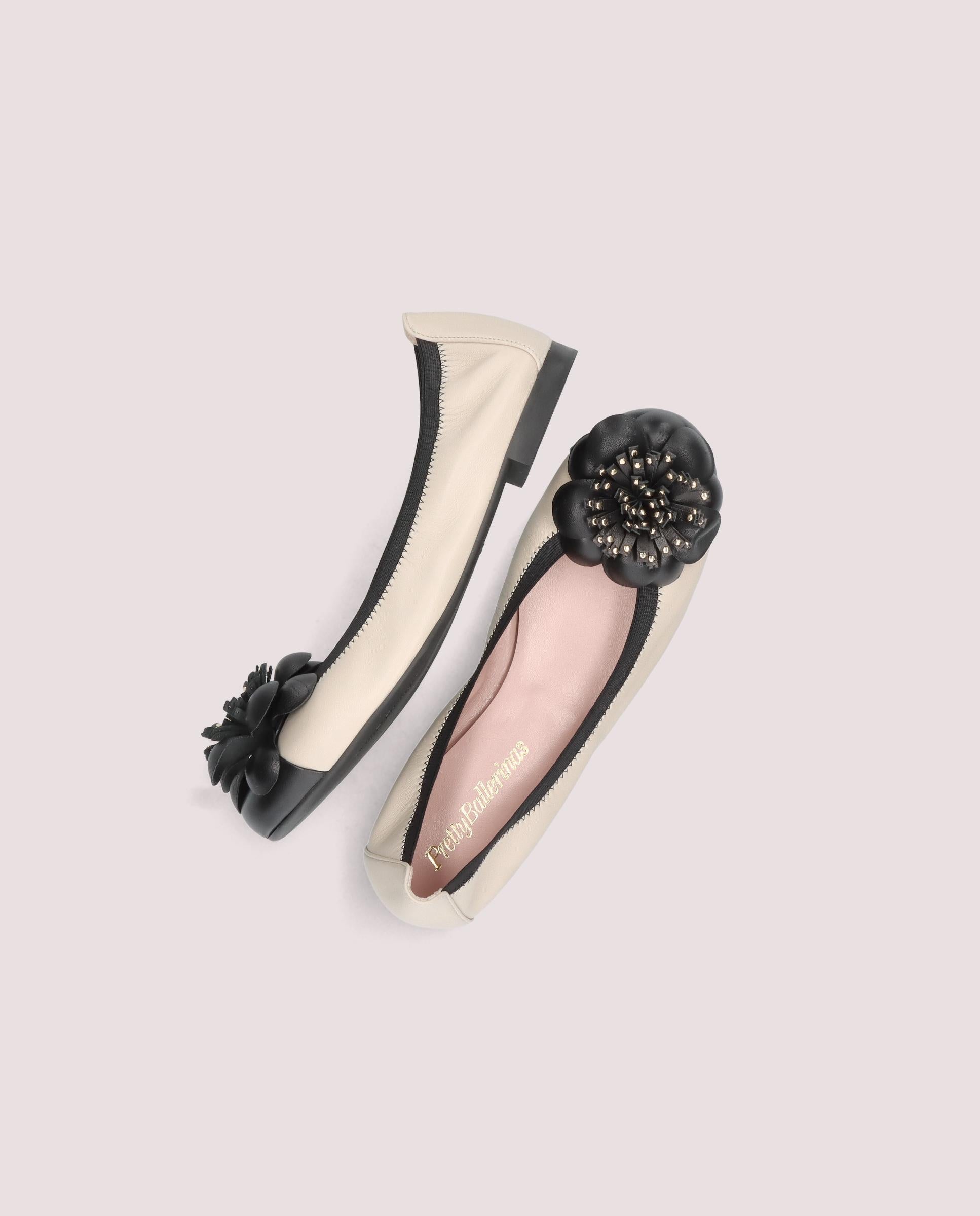 Shirley White Leather Ballet Flats