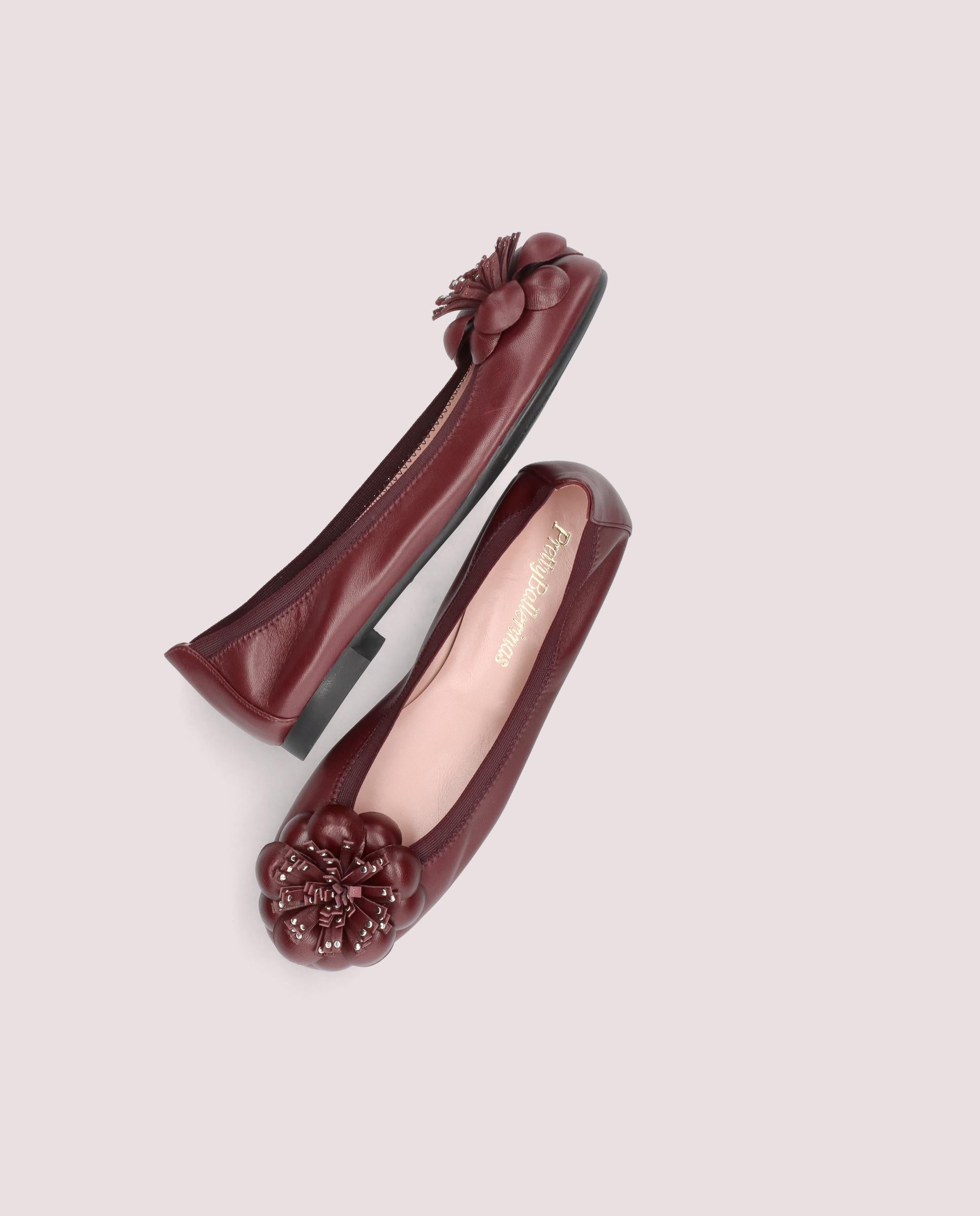 Shirley Red Leather Ballet Flats