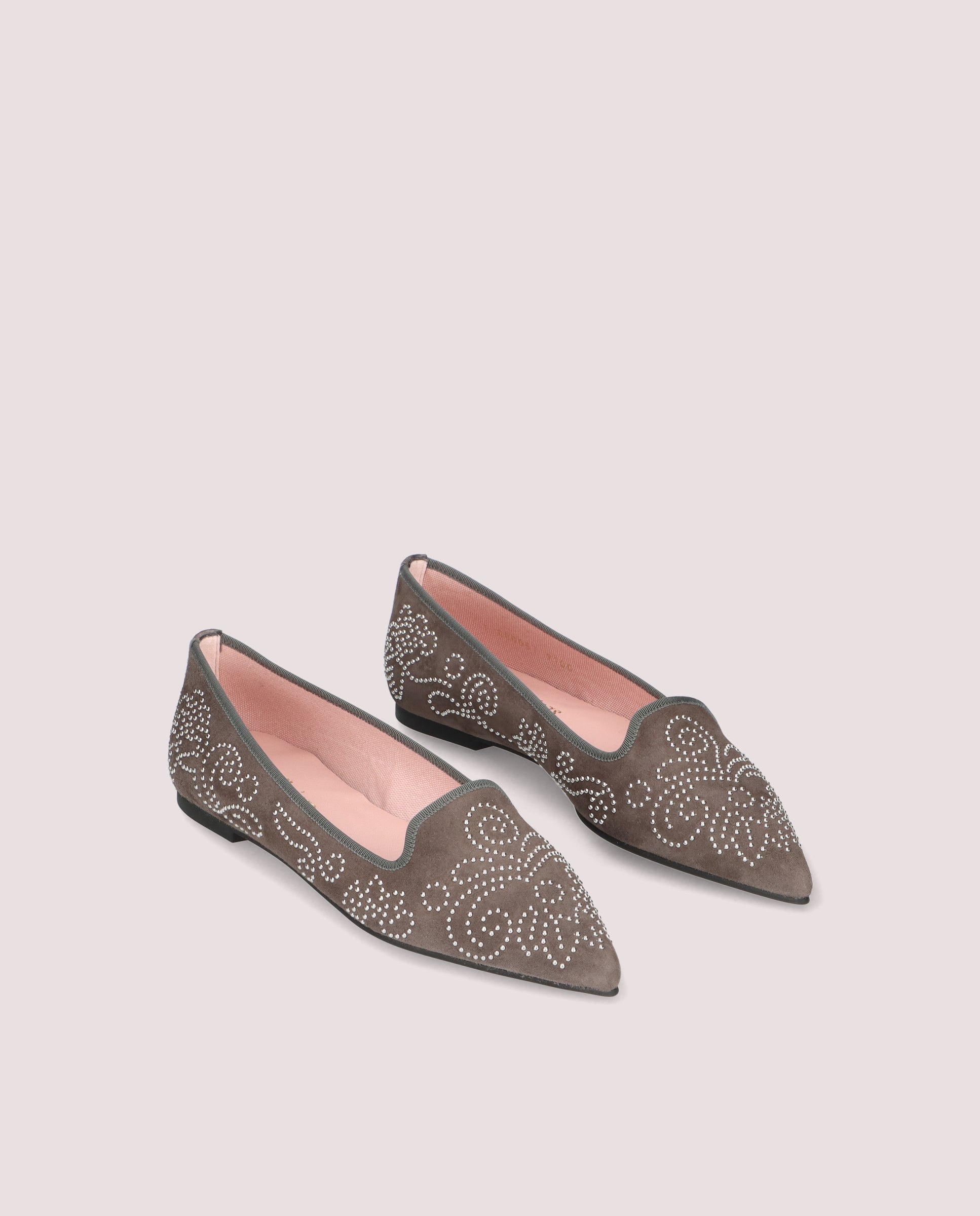 Ella Grey Suede Loafers