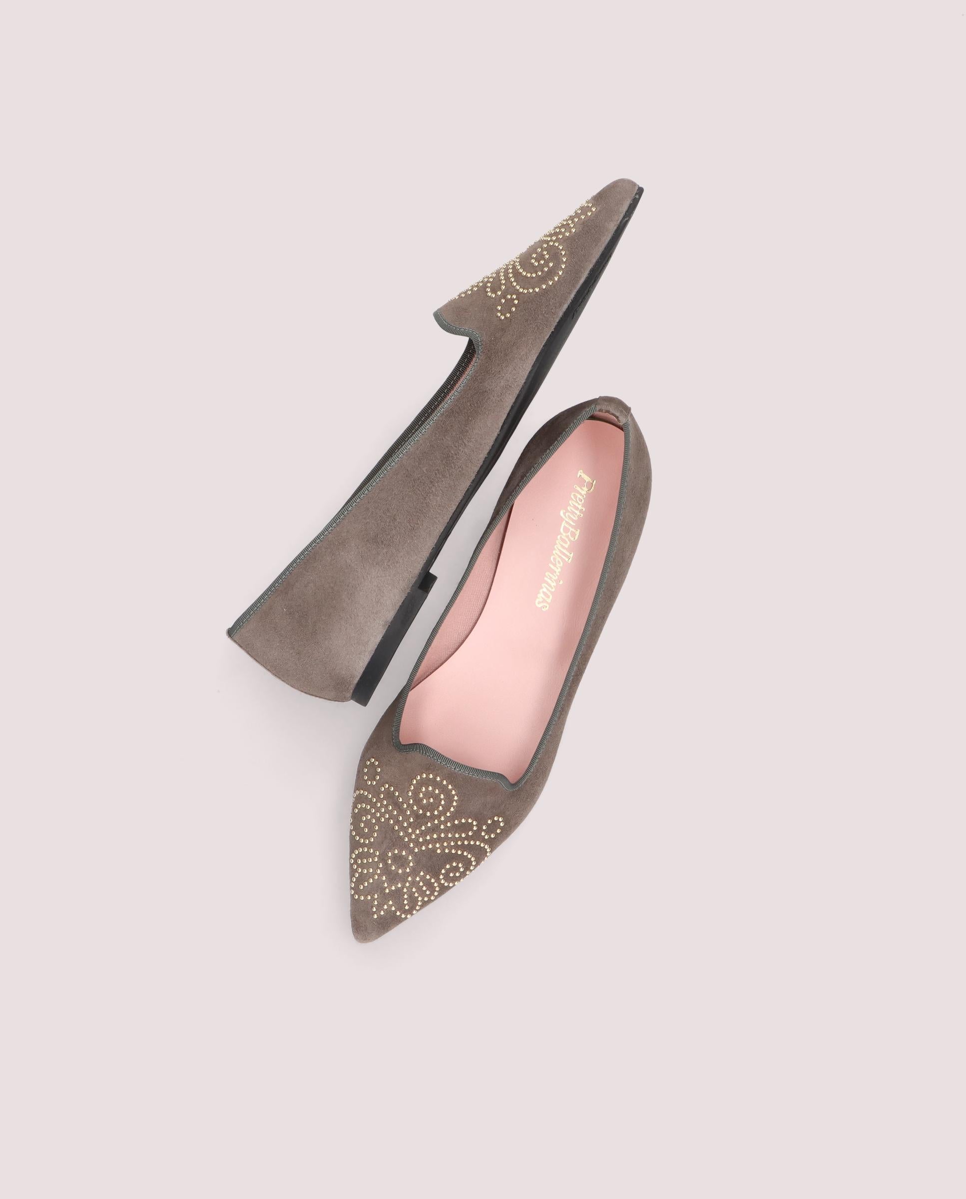 Ella Grey Suede Loafers