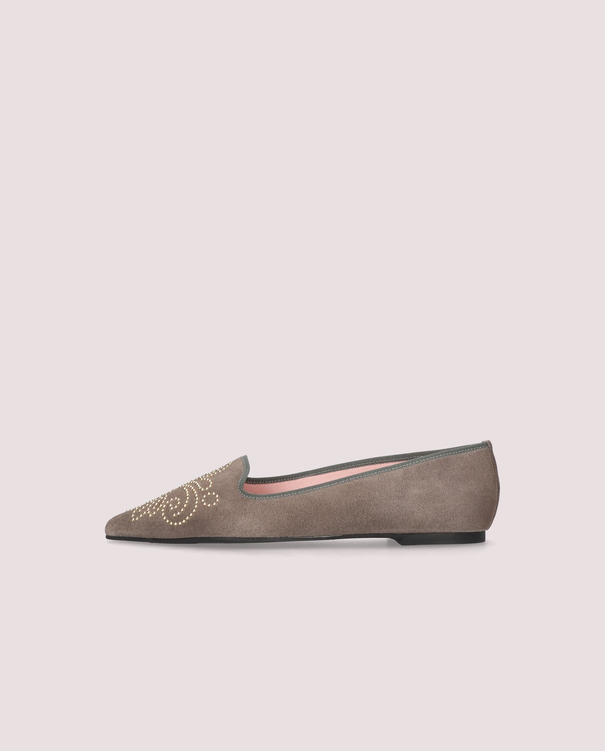 Ella Grey Suede Loafers